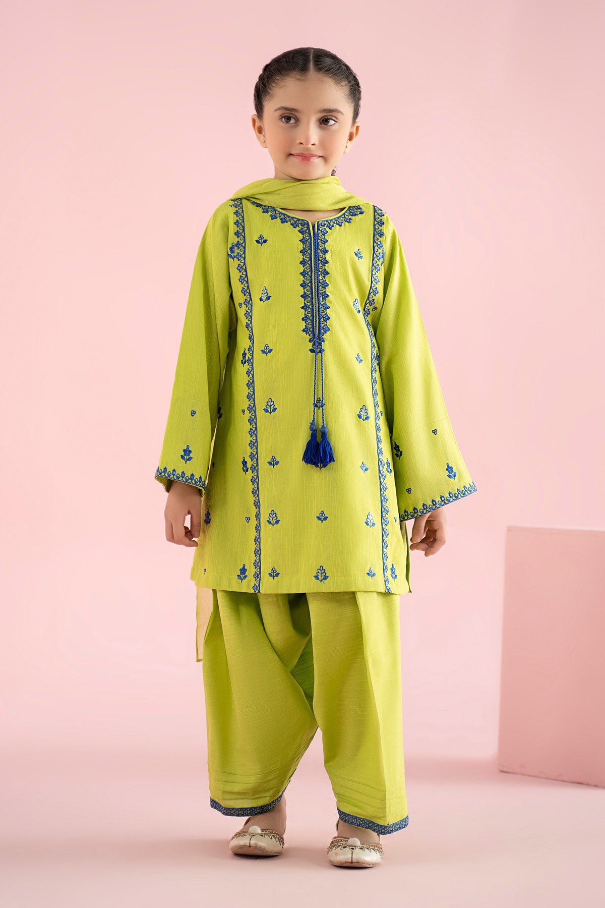 3 Piece Embroidered Khaddar Suit - Kids Clothes - available at Maria Faisal in UK and USA