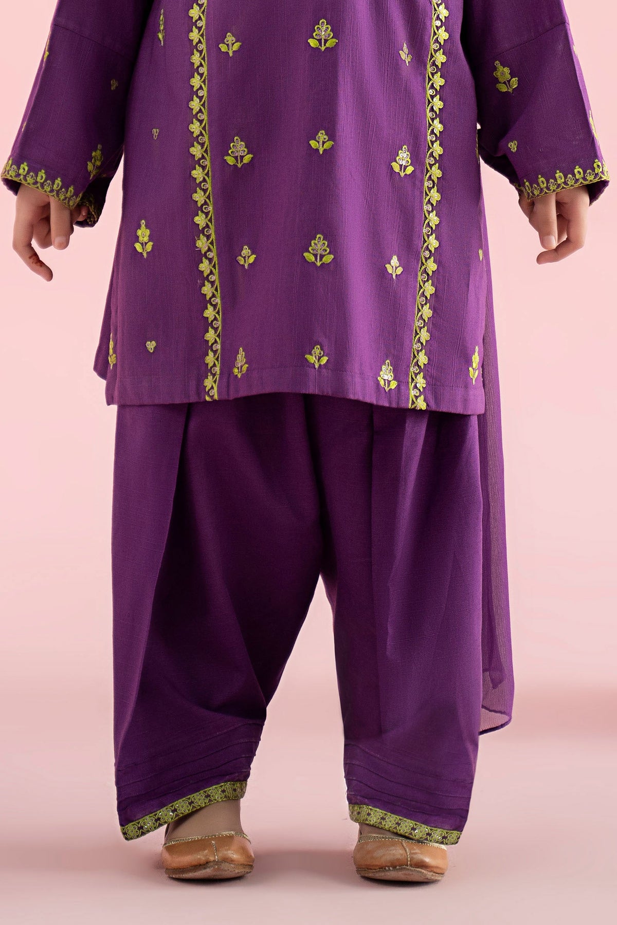 3 Piece Embroidered Khaddar Suit - Kids Clothes - available at Maria Faisal in UK and USA