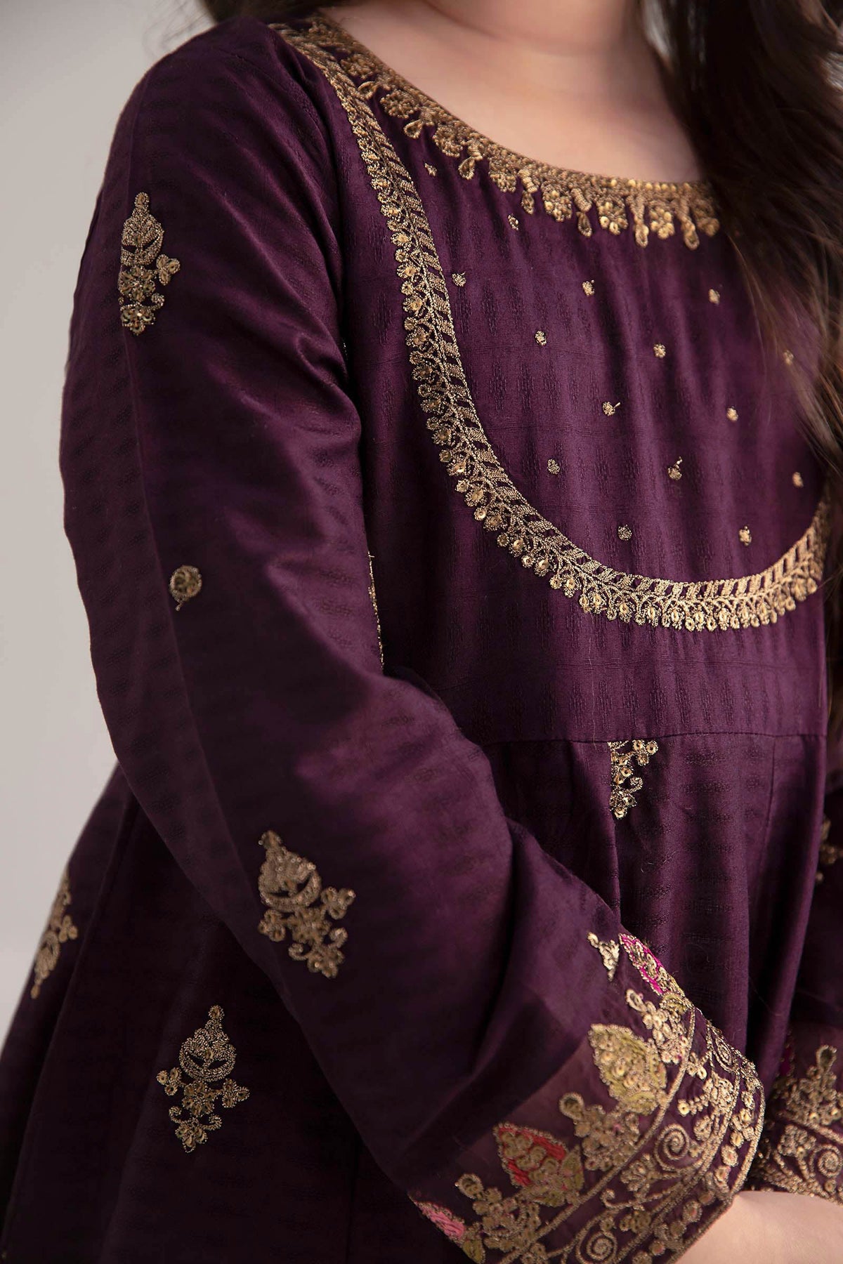 3 Piece Embroidered Dobby Lawn Suit - Kids Clothes - available at Maria Faisal in UK and USA
