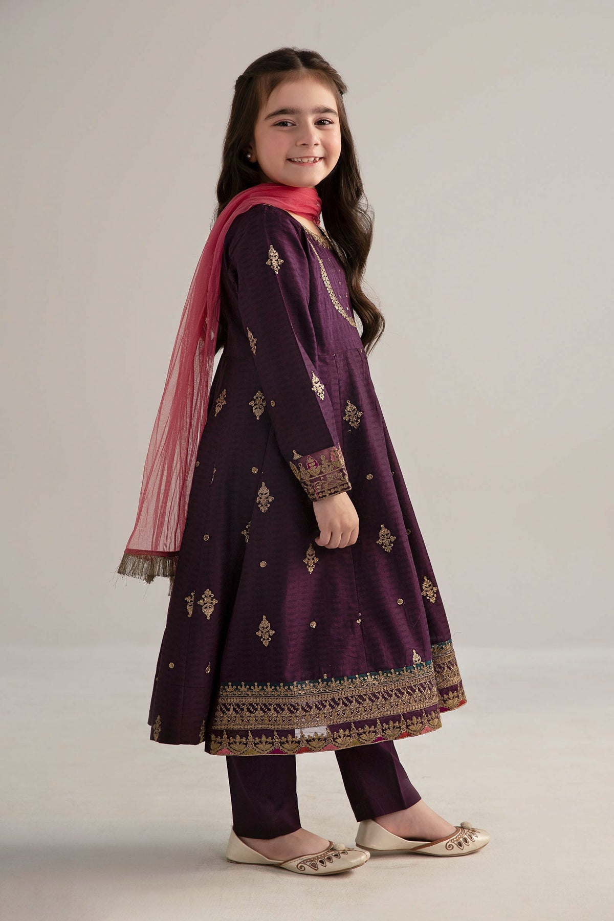 3 Piece Embroidered Dobby Lawn Suit - Kids Clothes - available at Maria Faisal in UK and USA