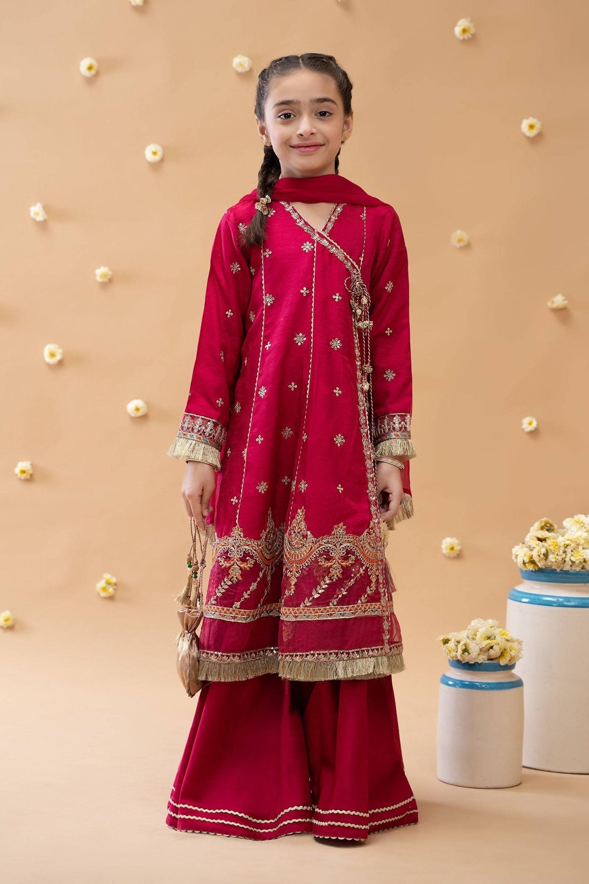 Maria B | 3 Piece Embroidered Suit | MKS-EA23-01R1 by Maria Faisal - Registered Vendor of : Maria B - type : Kids Clothes - 100% original wedding dresses