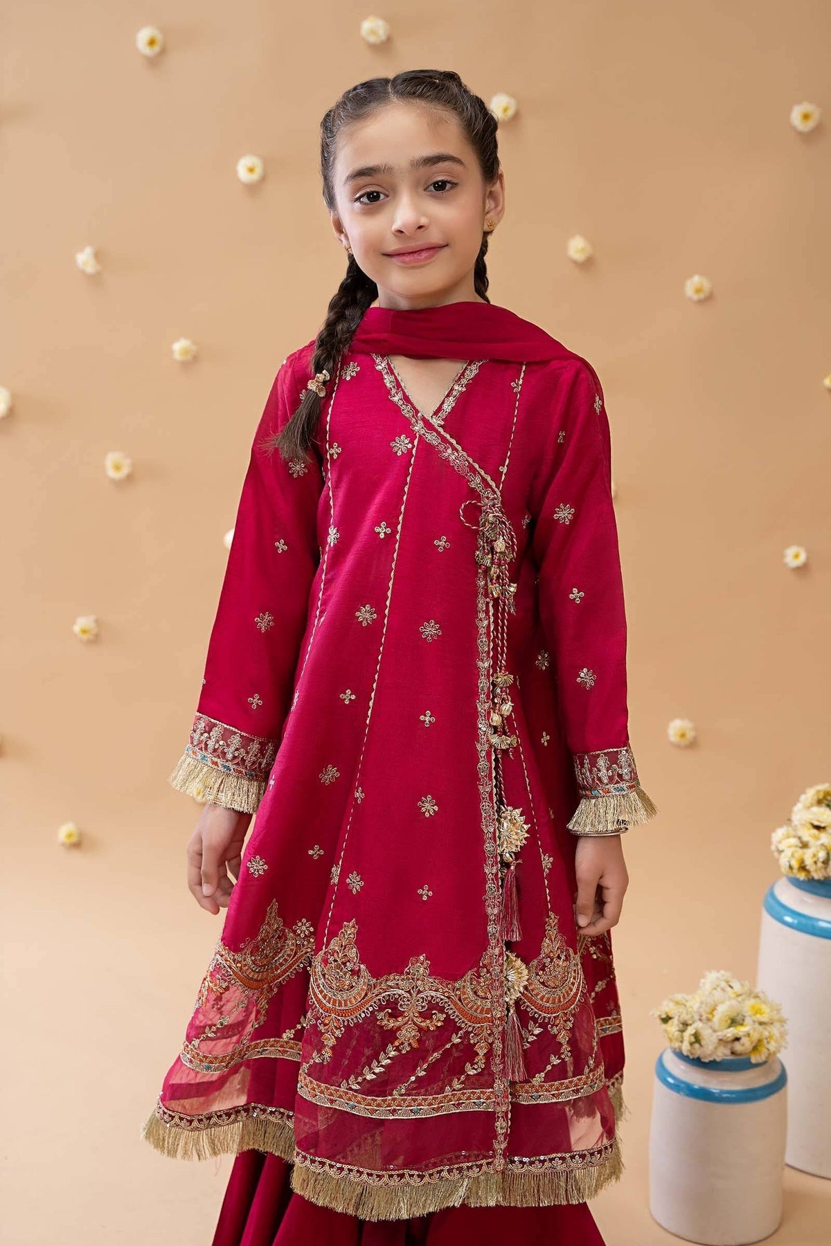 Maria B | 3 Piece Embroidered Suit | MKS-EA23-01R1 by Maria Faisal - Registered Vendor of : Maria B - type : Kids Clothes - 100% original wedding dresses