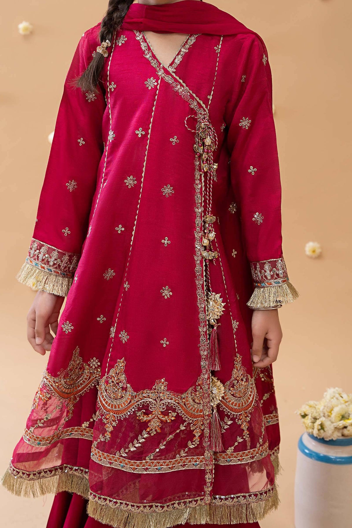 Maria B | 3 Piece Embroidered Suit | MKS-EA23-01R1 by Maria Faisal - Registered Vendor of : Maria B - type : Kids Clothes - 100% original wedding dresses