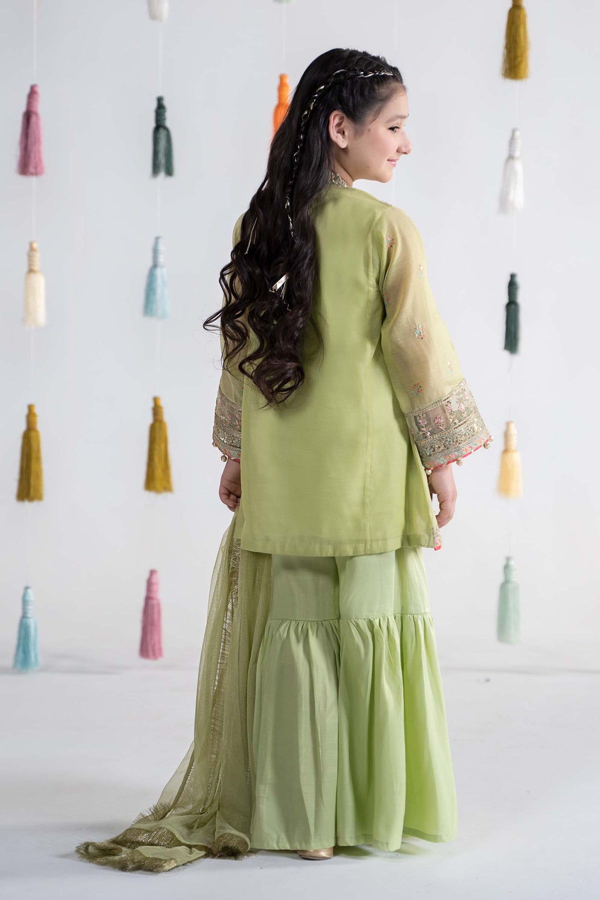 Maria B | 3 Piece Embroidered Paper Cotton Suit | MKS-EA24-04 by Maria Faisal - Registered Vendor of : Maria B - type : Kids Clothes - 100% original wedding dresses