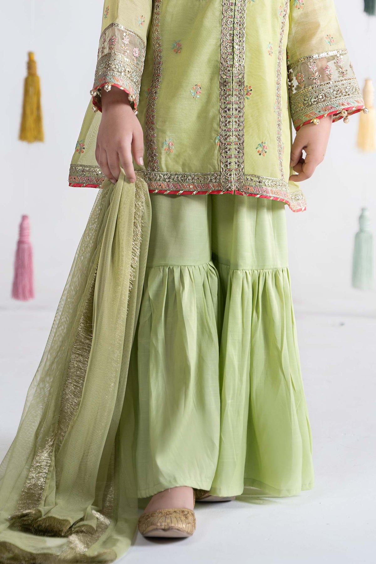 Maria B | 3 Piece Embroidered Paper Cotton Suit | MKS-EA24-04 by Maria Faisal - Registered Vendor of : Maria B - type : Kids Clothes - 100% original wedding dresses