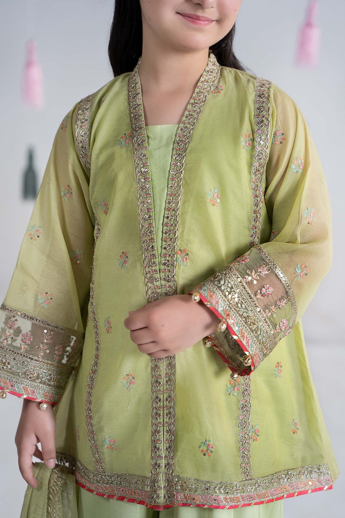 Maria B | 3 Piece Embroidered Paper Cotton Suit | MKS-EA24-04 by Maria Faisal - Registered Vendor of : Maria B - type : Kids Clothes - 100% original wedding dresses