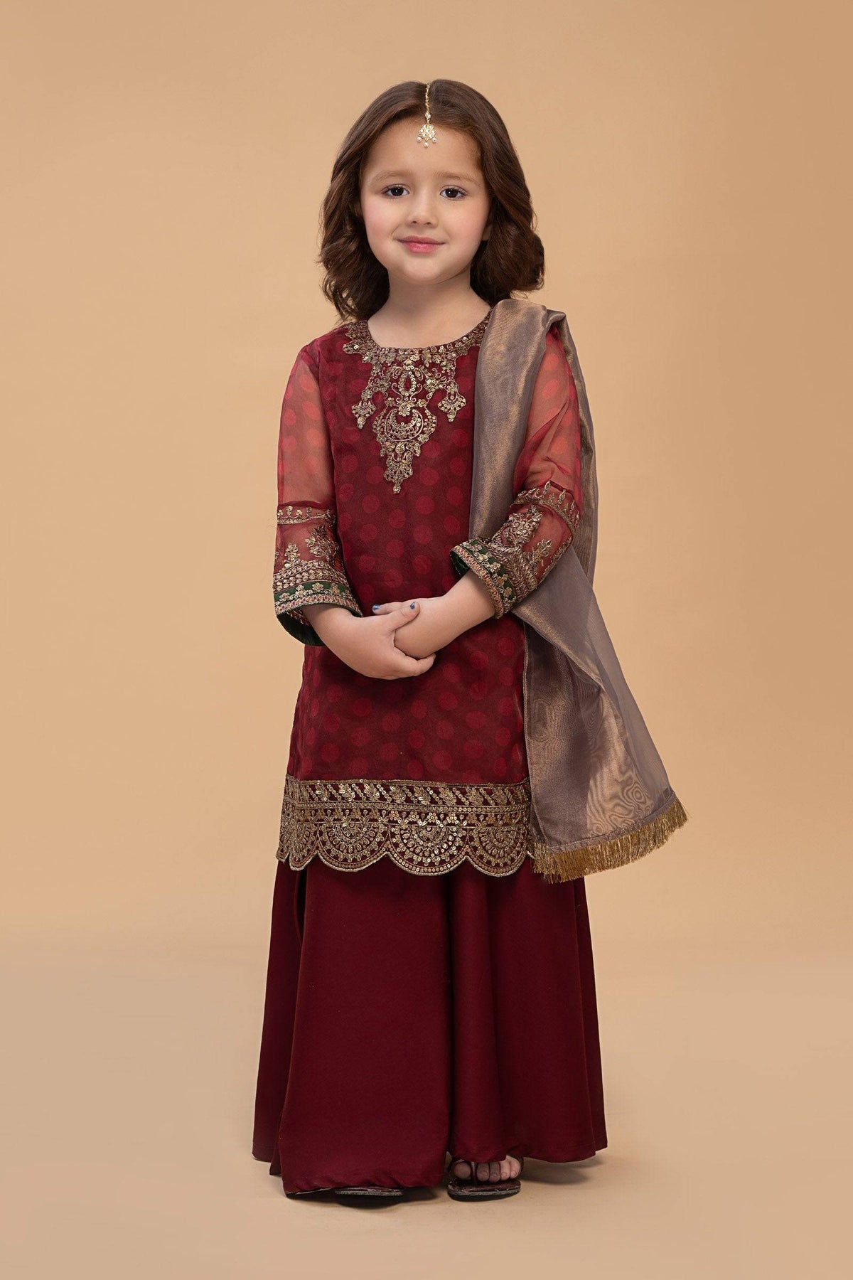 Maria B | 3 Piece Embroidered Lawn Suit | MKS-EF23-06R1 by Maria Faisal - Registered Vendor of : Maria B - type : Kids Clothes - 100% original wedding dresses