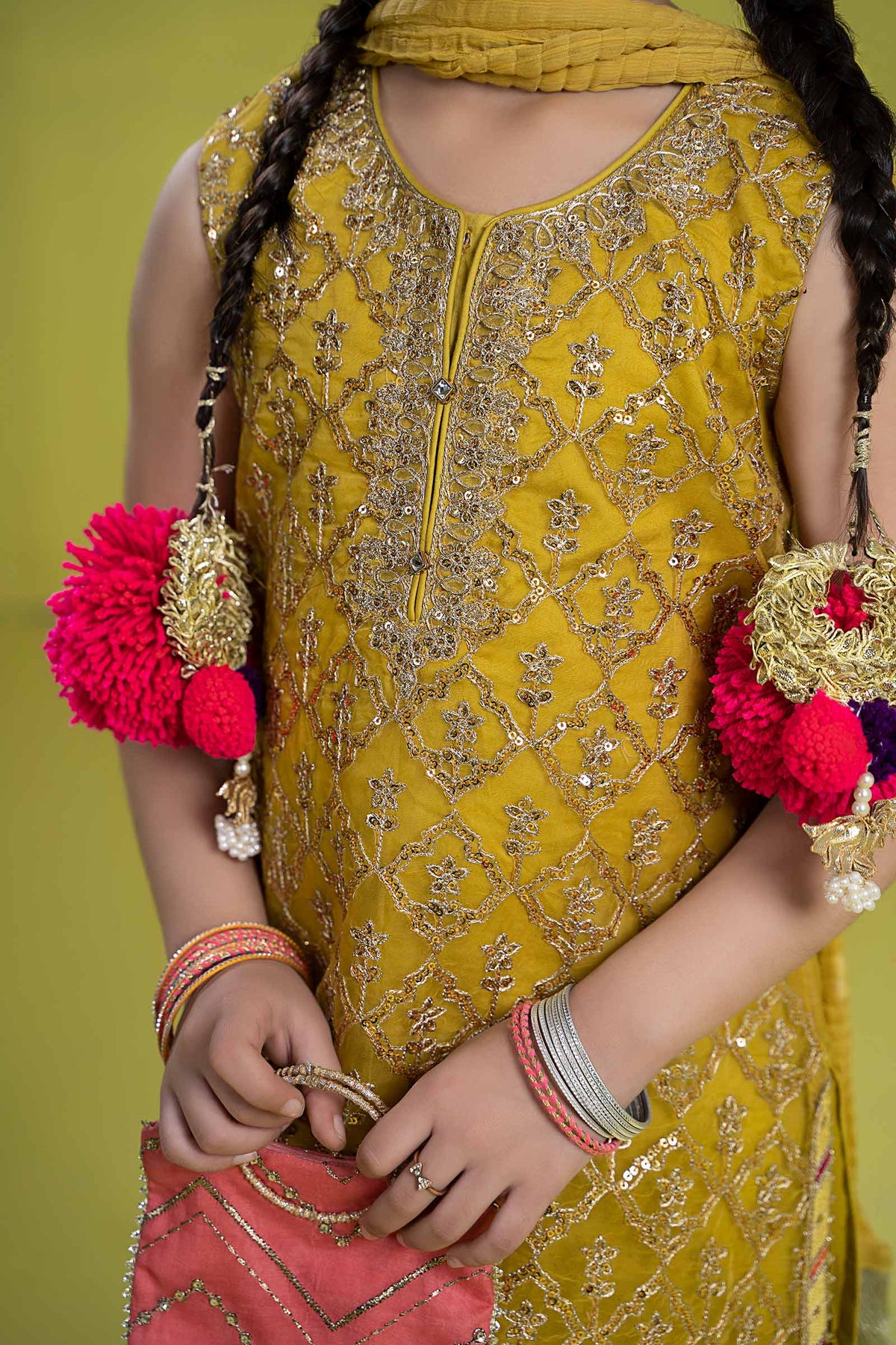 Maria B | 3 Piece Embroidered Organza Suit | MKS-EF24-14 by Maria Faisal - Registered Vendor of : Maria B - type : Kids Clothes - 100% original wedding dresses