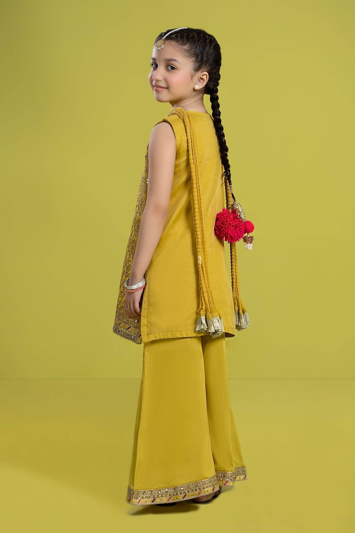 Maria B | 3 Piece Embroidered Organza Suit | MKS-EF24-14 by Maria Faisal - Registered Vendor of : Maria B - type : Kids Clothes - 100% original wedding dresses