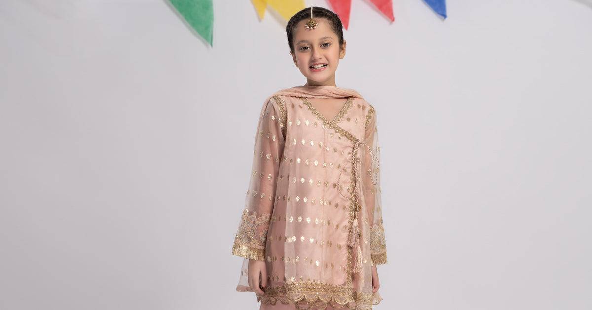 Maria B | 3 Piece Embroidered Organza Suit | MKS-EF24-18 by Maria Faisal - Registered Vendor of : Maria B - type : Kids Clothes - 100% original wedding dresses