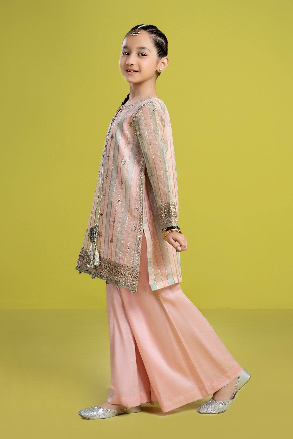 Maria B | 3 Piece Embroidered Yarn Dyed Suit | MKS-EF24-32 by Maria Faisal - Registered Vendor of : Maria B - type : Kids Clothes - 100% original wedding dresses