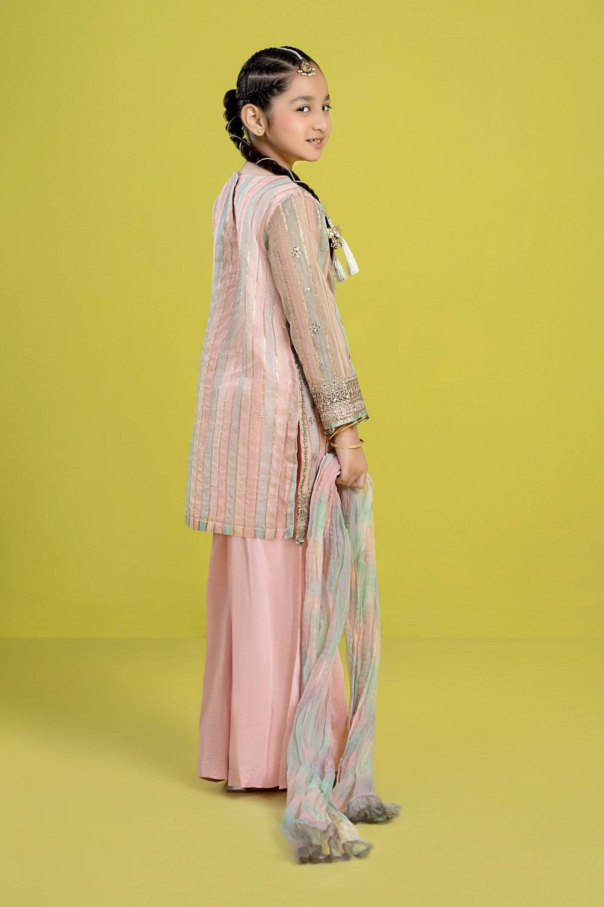 Maria B | 3 Piece Embroidered Yarn Dyed Suit | MKS-EF24-32 by Maria Faisal - Registered Vendor of : Maria B - type : Kids Clothes - 100% original wedding dresses