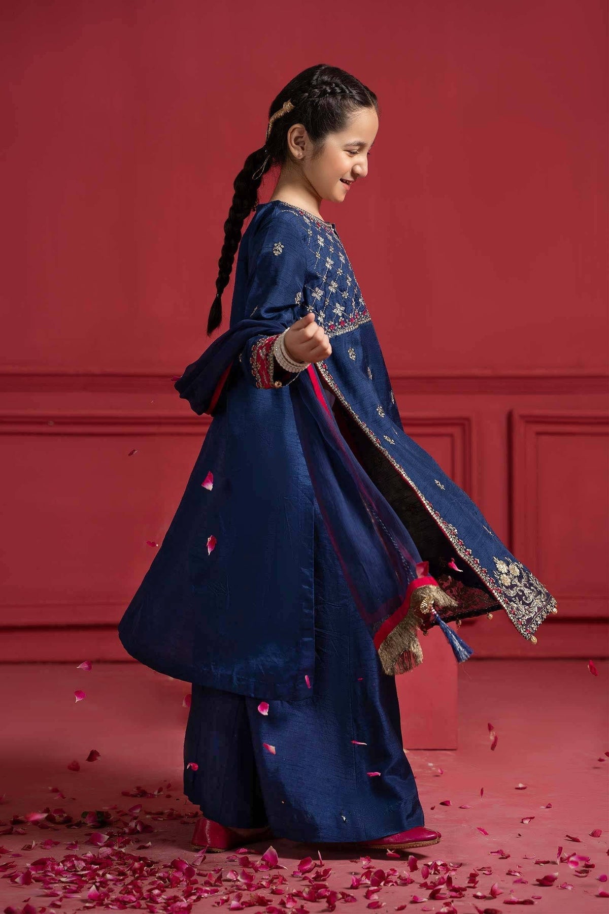 Maria B | Suit Blue MKS-W23-12 by Maria Faisal - Registered Vendor of : Maria B - type : Kids Clothes - 100% original wedding dresses