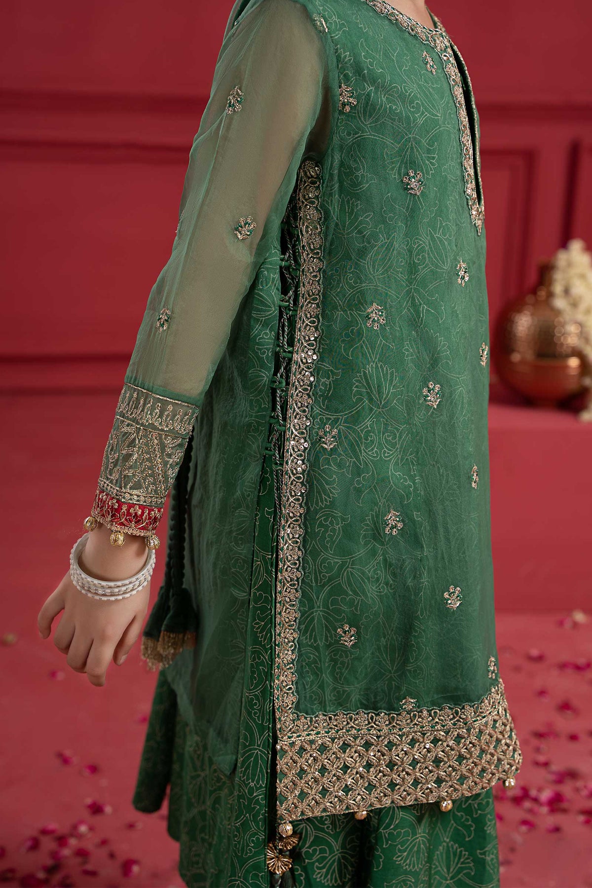 Maria B | Suit Green MKS-W23-21 by Maria Faisal - Registered Vendor of : Maria B - type : Kids Clothes - 100% original wedding dresses