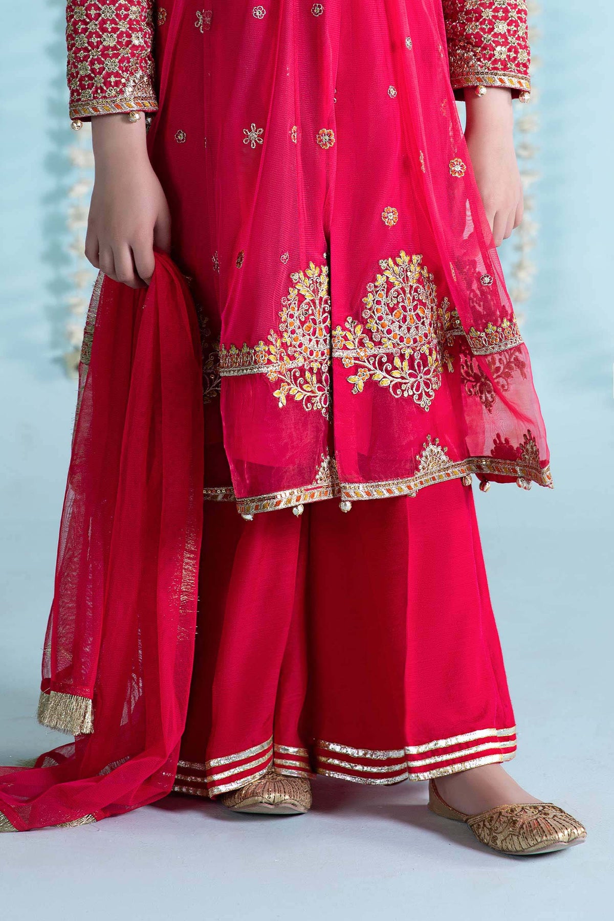 Maria B | 3 Piece Embroidered Net Suit | MKS-EA24-02 by Maria Faisal - Registered Vendor of : Maria B - type : Kids Clothes - 100% original wedding dresses