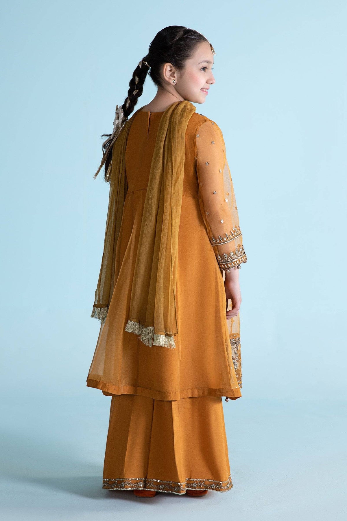 Maria B | 3 Piece Embroidered Organza Suit | MKS-EA24-28 by Maria Faisal - Registered Vendor of : Maria B - type : Kids Clothes - 100% original wedding dresses