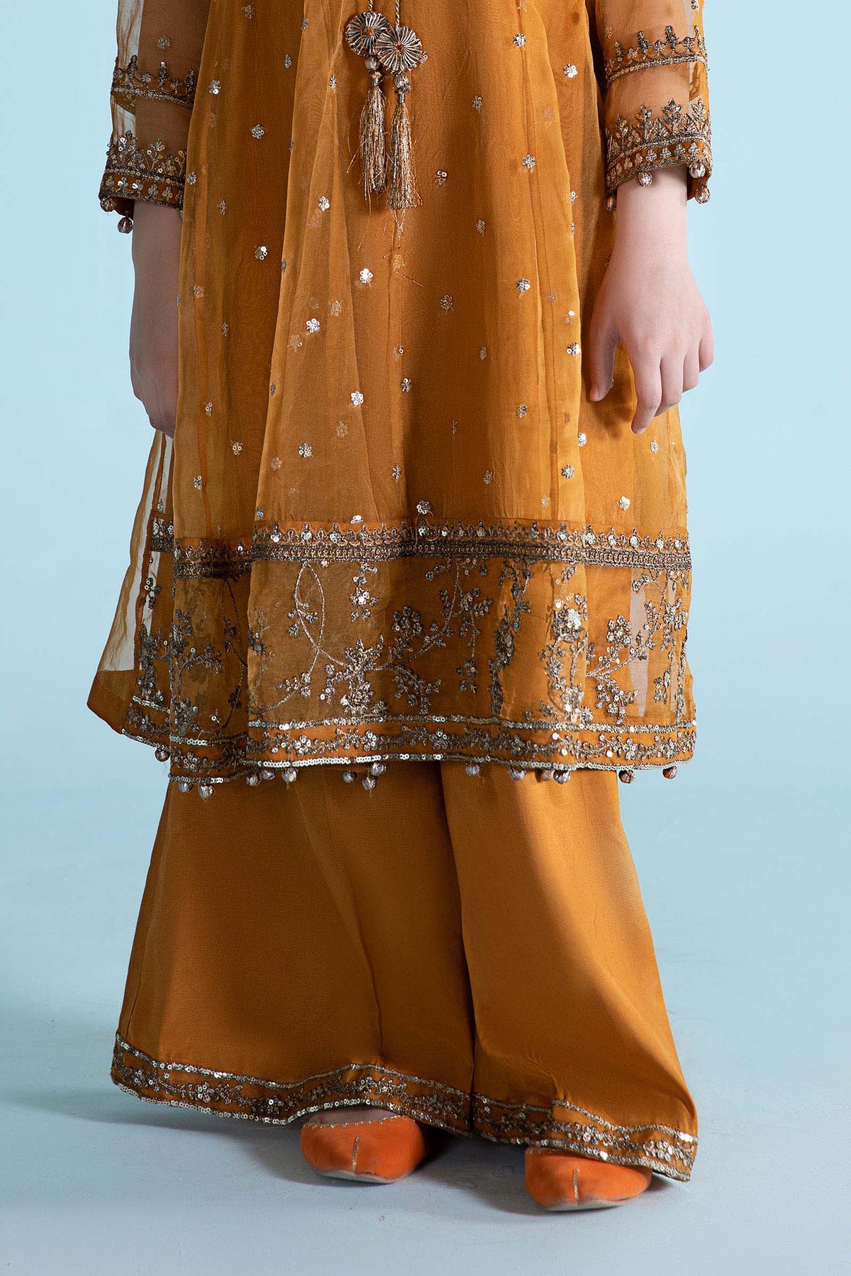 Maria B | 3 Piece Embroidered Organza Suit | MKS-EA24-28 by Maria Faisal - Registered Vendor of : Maria B - type : Kids Clothes - 100% original wedding dresses