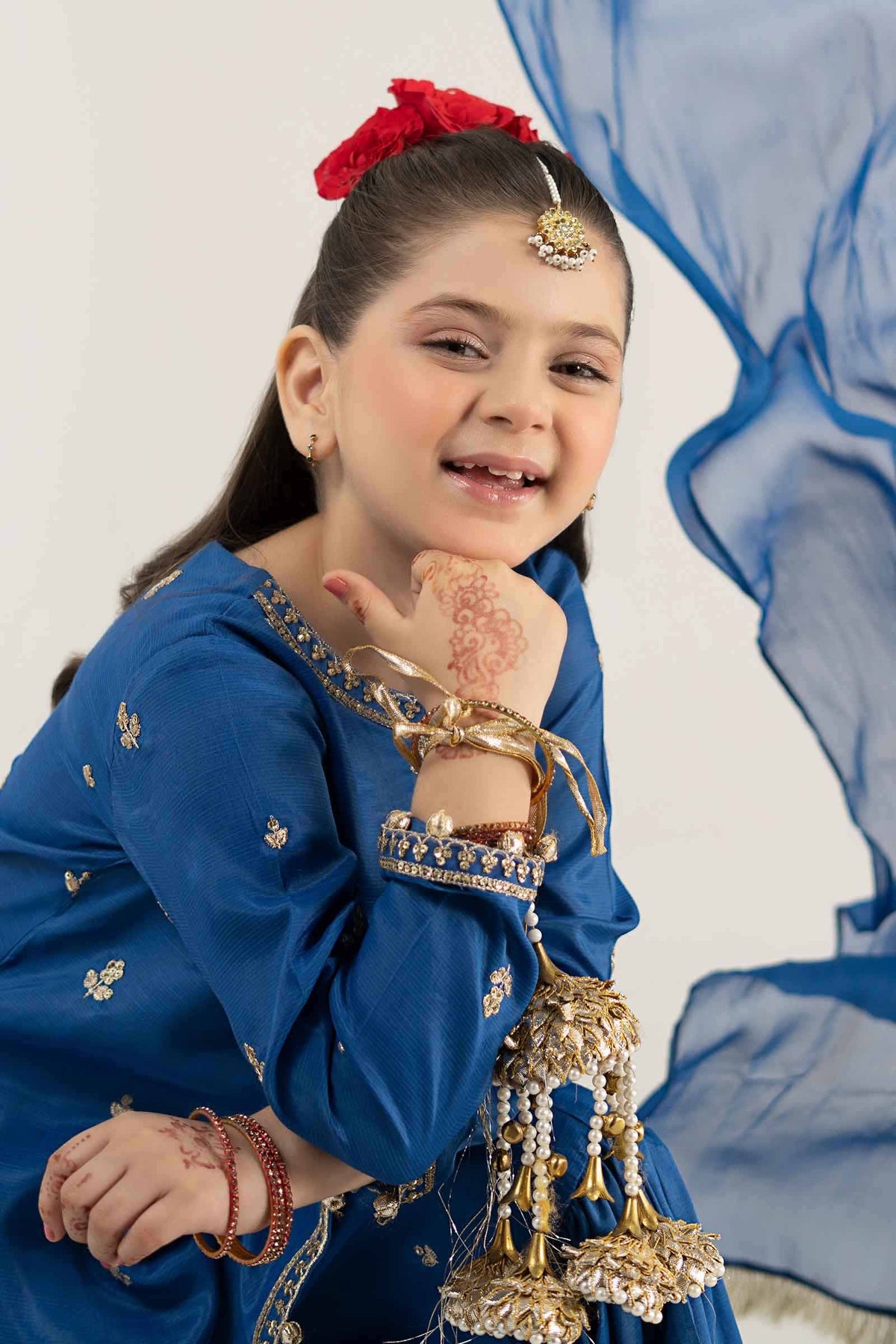 3 Piece Embroidered Raw Silk Suit - Kids Clothes - available at Maria Faisal in UK and USA