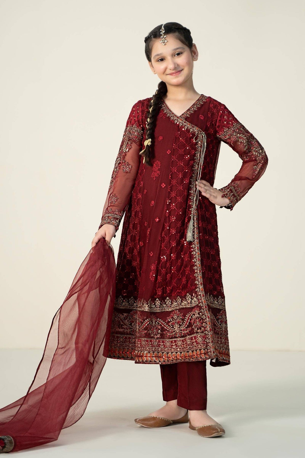 Maria B | 3 Piece Embroidered Suit | MKS-EF23-32R1 by Maria Faisal - Registered Vendor of : Maria B - type : Kids Clothes - 100% original wedding dresses