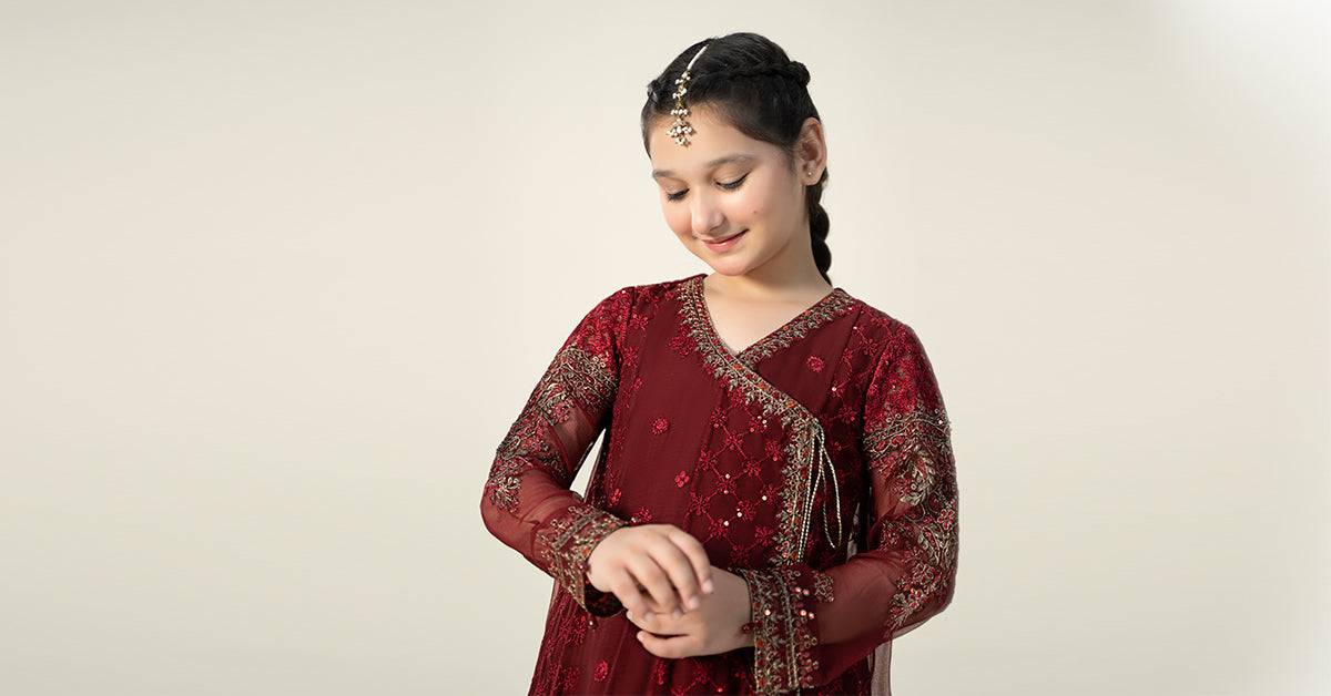 Maria B | 3 Piece Embroidered Suit | MKS-EF23-32R1 by Maria Faisal - Registered Vendor of : Maria B - type : Kids Clothes - 100% original wedding dresses