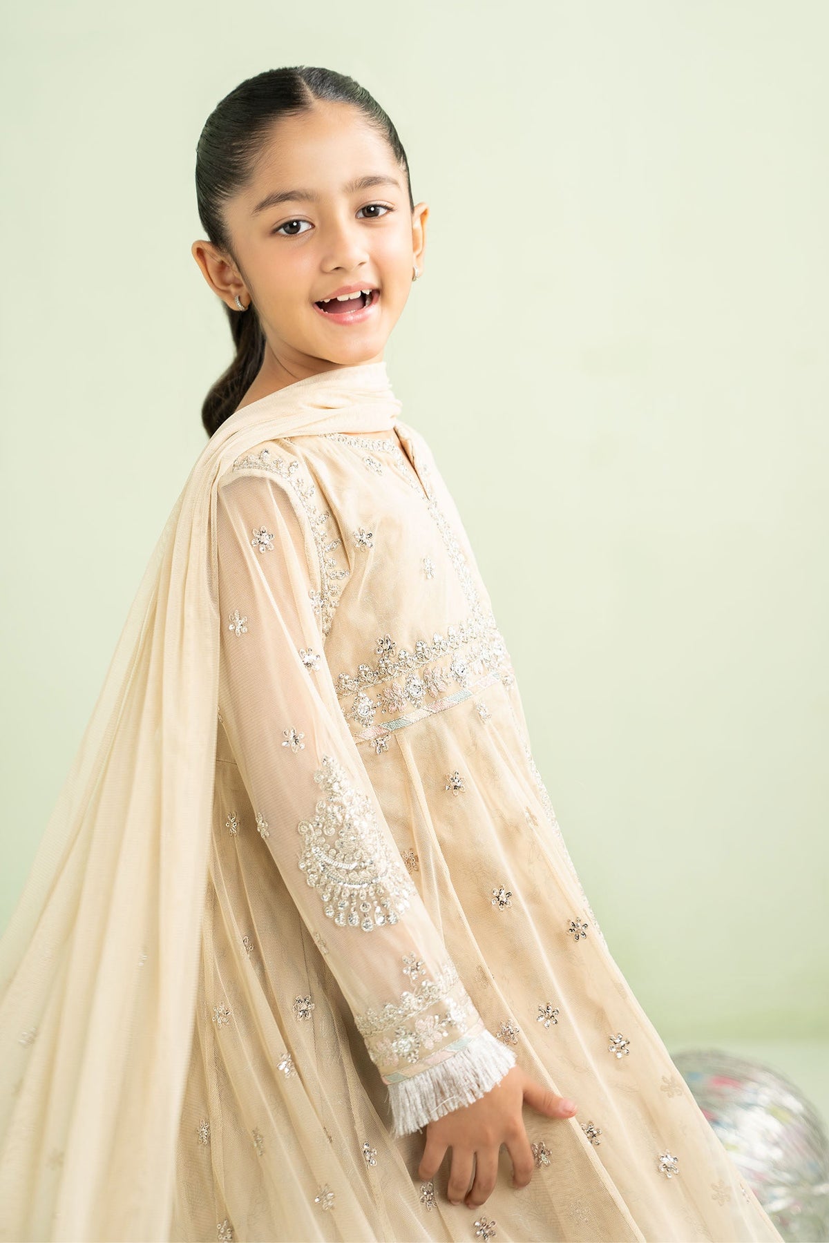 2 Piece Embroidered Net Suit - Kids Clothes - available at Maria Faisal in UK and USA
