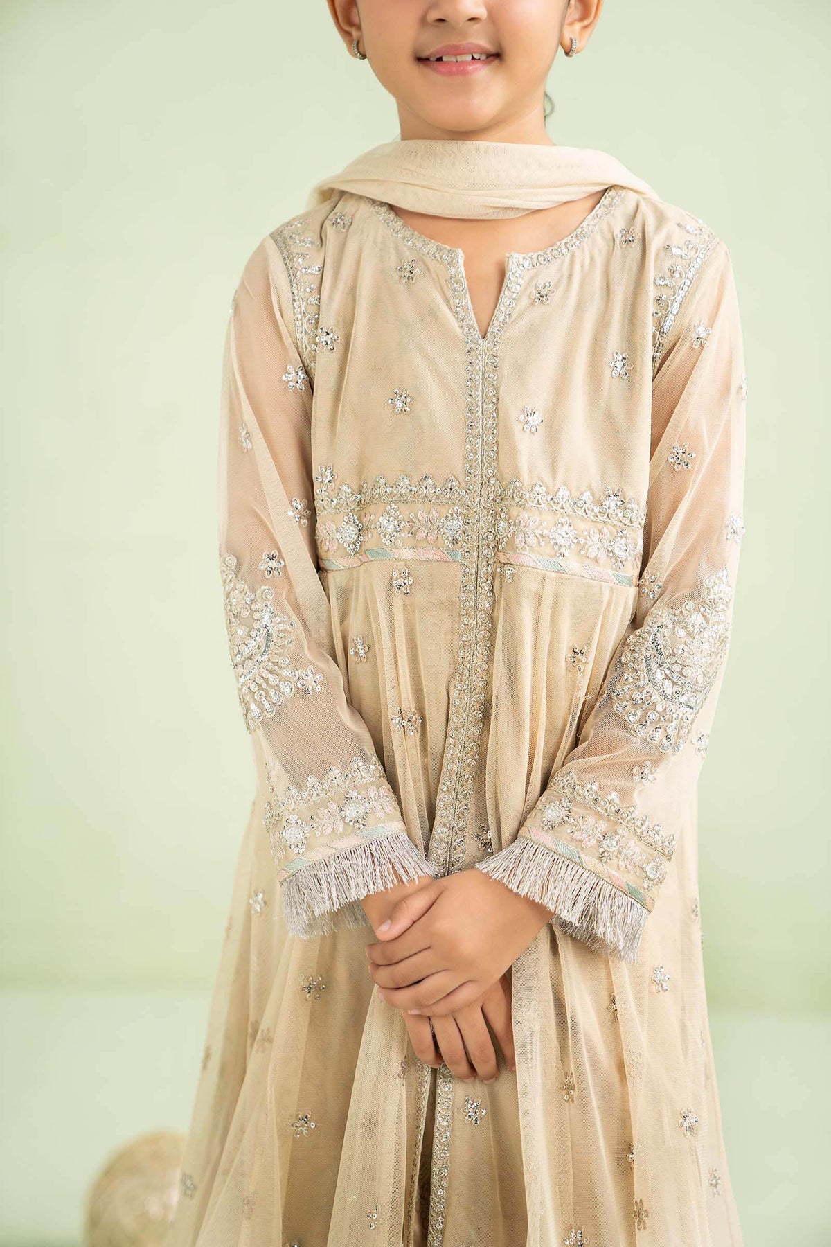 2 Piece Embroidered Net Suit - Kids Clothes - available at Maria Faisal in UK and USA