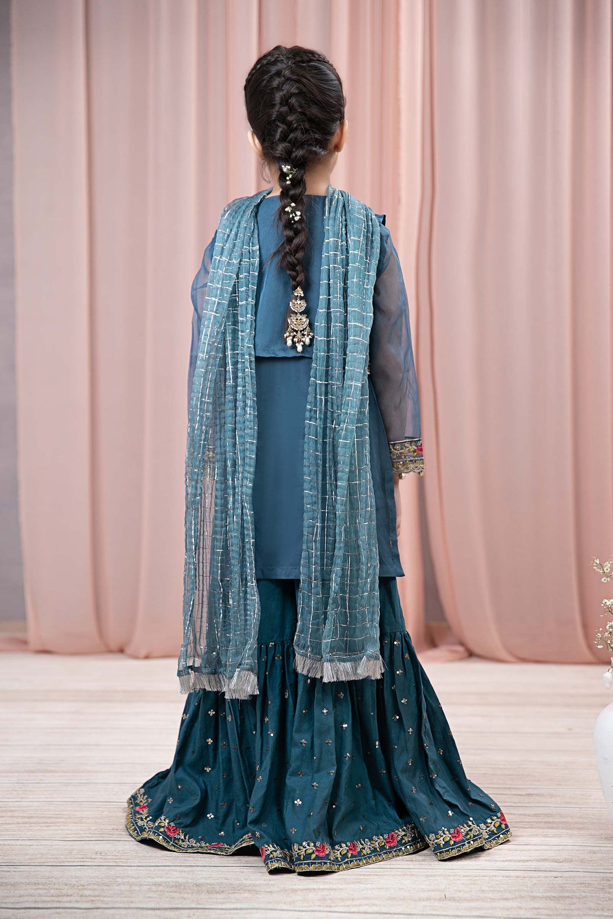 Maria B | 3 Piece Embroidered Organza Suit | MKS-EF24-29 by Maria Faisal - Registered Vendor of : Maria B - type : Kids Clothes - 100% original wedding dresses