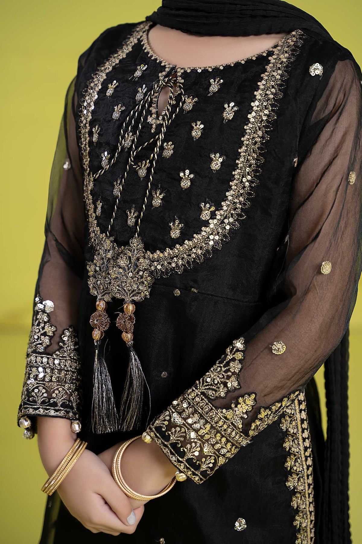 Maria B | 3 Piece Embroidered Organza Suit | MKS-EF24-37 by Maria Faisal - Registered Vendor of : Maria B - type : Kids Clothes - 100% original wedding dresses