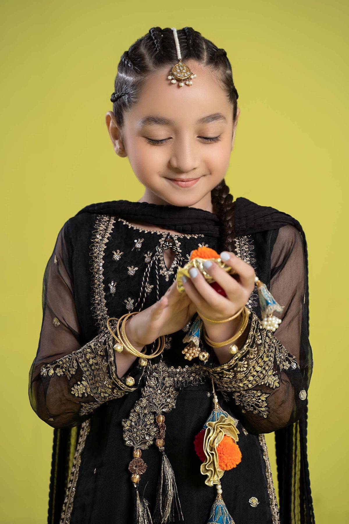 Maria B | 3 Piece Embroidered Organza Suit | MKS-EF24-37 by Maria Faisal - Registered Vendor of : Maria B - type : Kids Clothes - 100% original wedding dresses