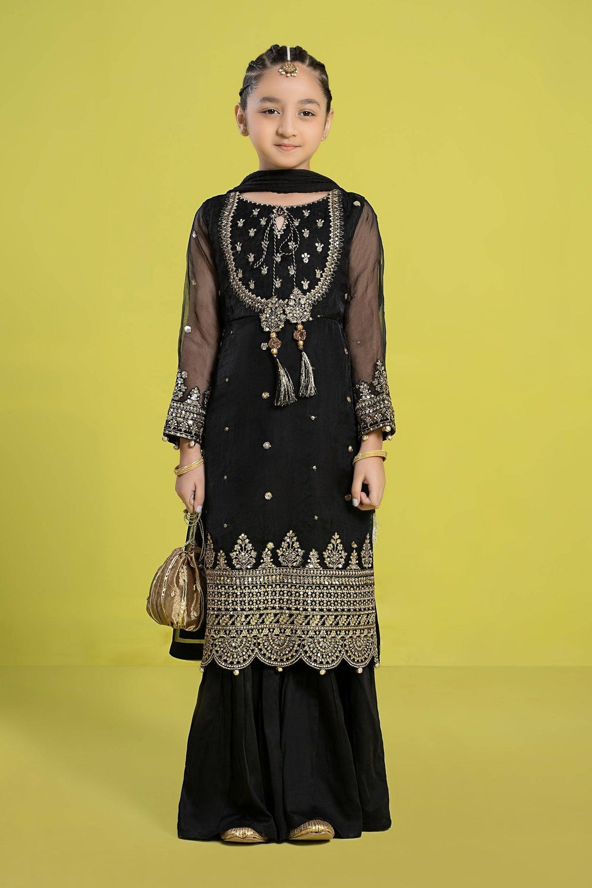 Maria B | 3 Piece Embroidered Organza Suit | MKS-EF24-37 by Maria Faisal - Registered Vendor of : Maria B - type : Kids Clothes - 100% original wedding dresses