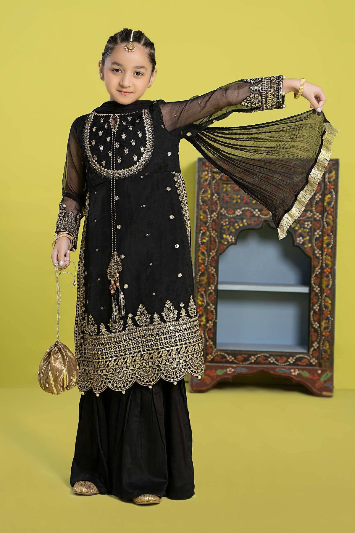 Maria B | 3 Piece Embroidered Organza Suit | MKS-EF24-37 by Maria Faisal - Registered Vendor of : Maria B - type : Kids Clothes - 100% original wedding dresses