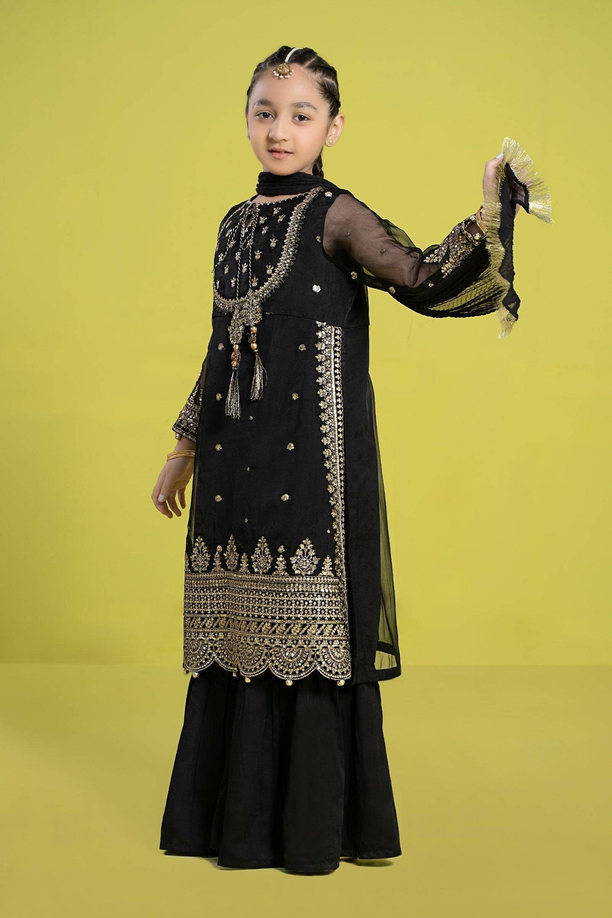 Maria B | 3 Piece Embroidered Organza Suit | MKS-EF24-37 by Maria Faisal - Registered Vendor of : Maria B - type : Kids Clothes - 100% original wedding dresses