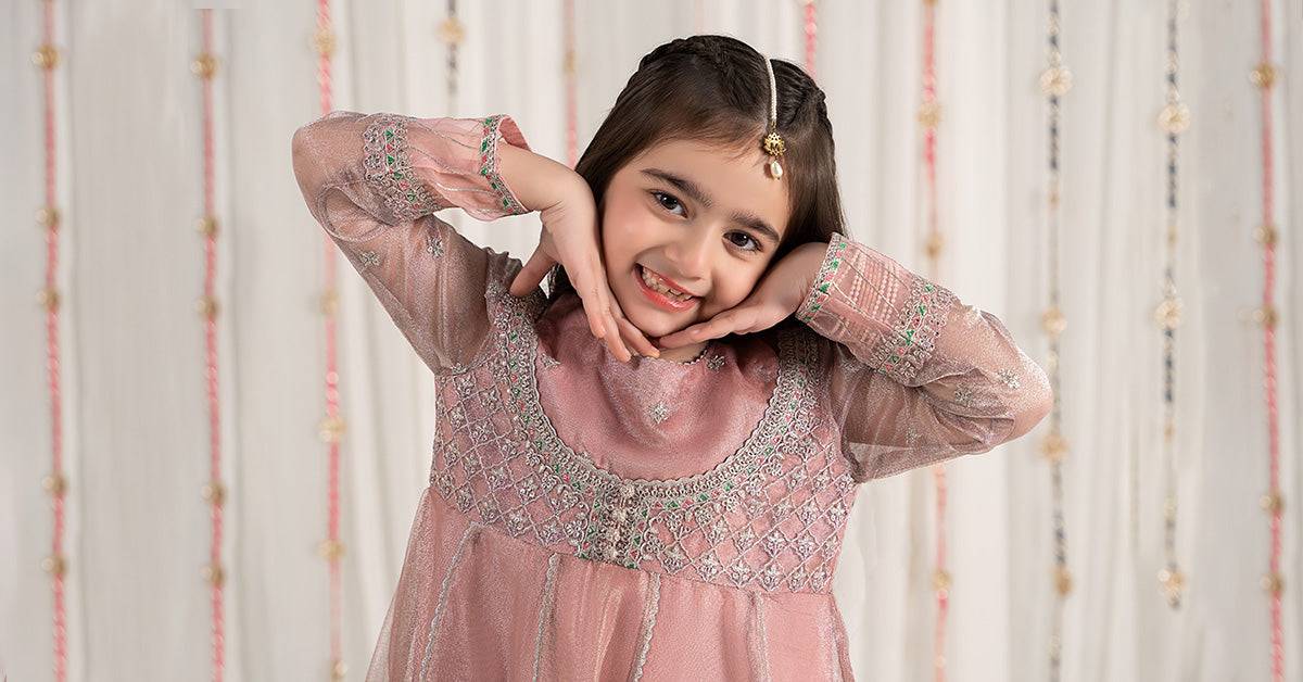 Maria B | 3 Piece Embroidered Zari Net Suit | MKS-EF25-01 by Maria Faisal - Registered Vendor of : Maria B - type : Kids Clothes - 100% original wedding dresses