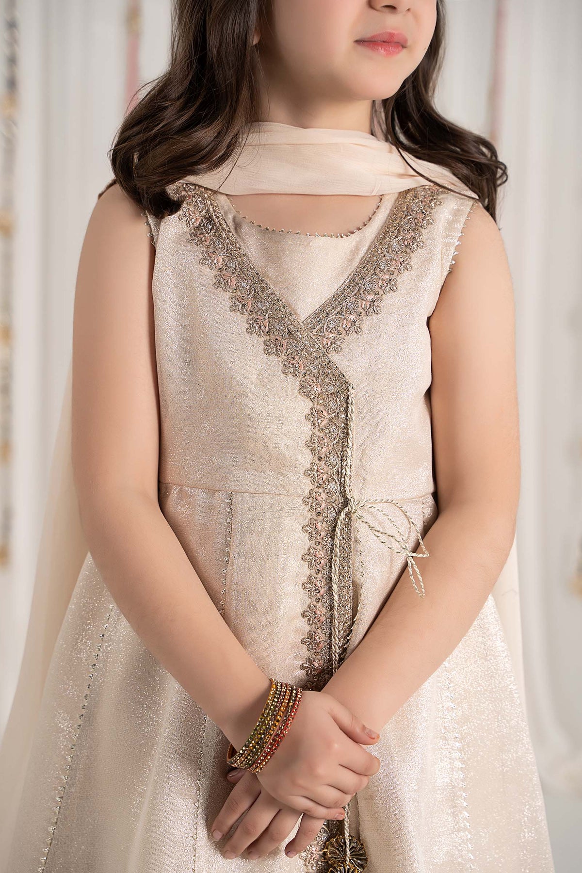 3 Piece Embroidered Cotton Staple Zari Suit - Kids Clothes - available at Maria Faisal in UK and USA