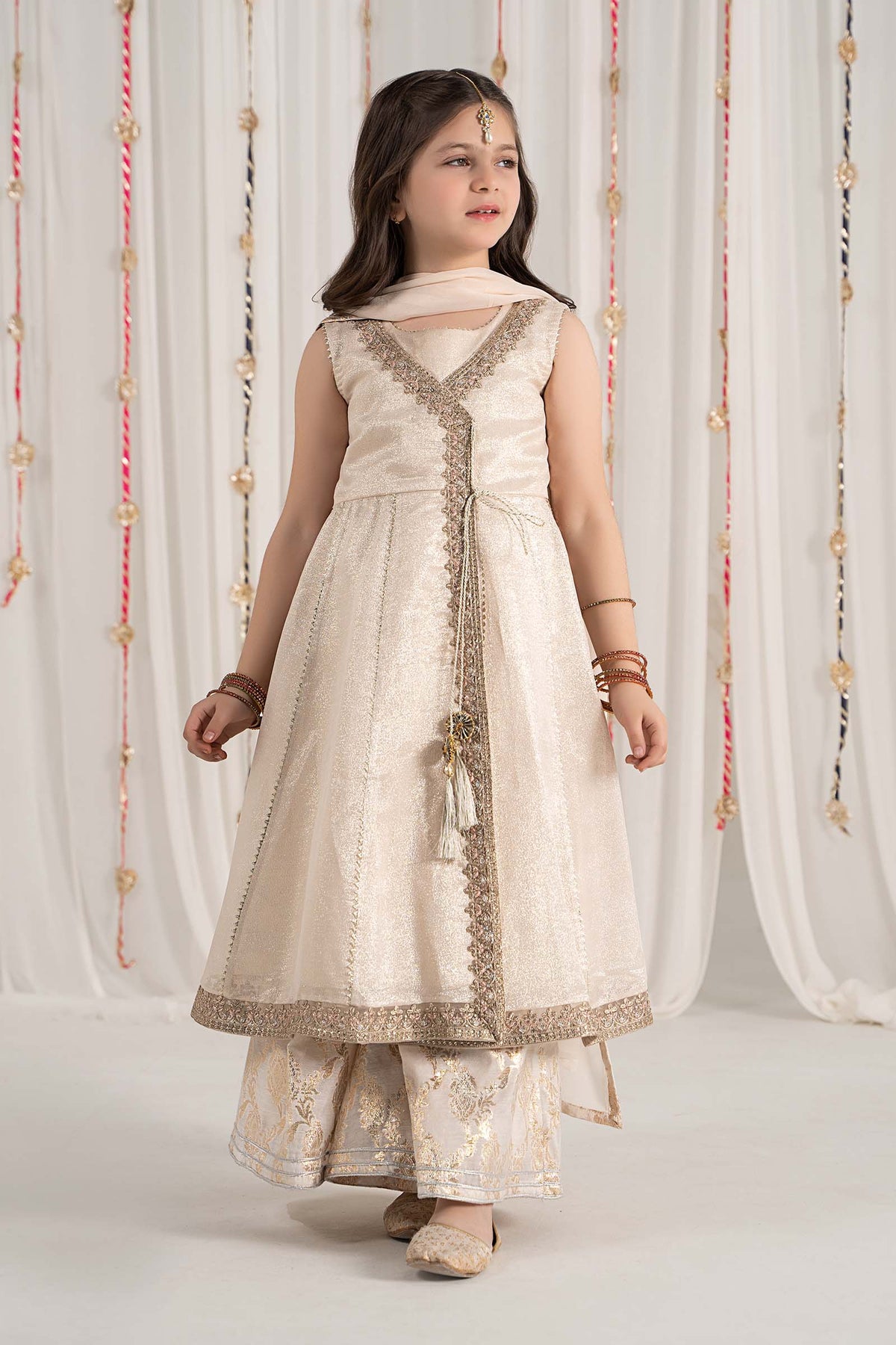 3 Piece Embroidered Cotton Staple Zari Suit - Kids Clothes - available at Maria Faisal in UK and USA