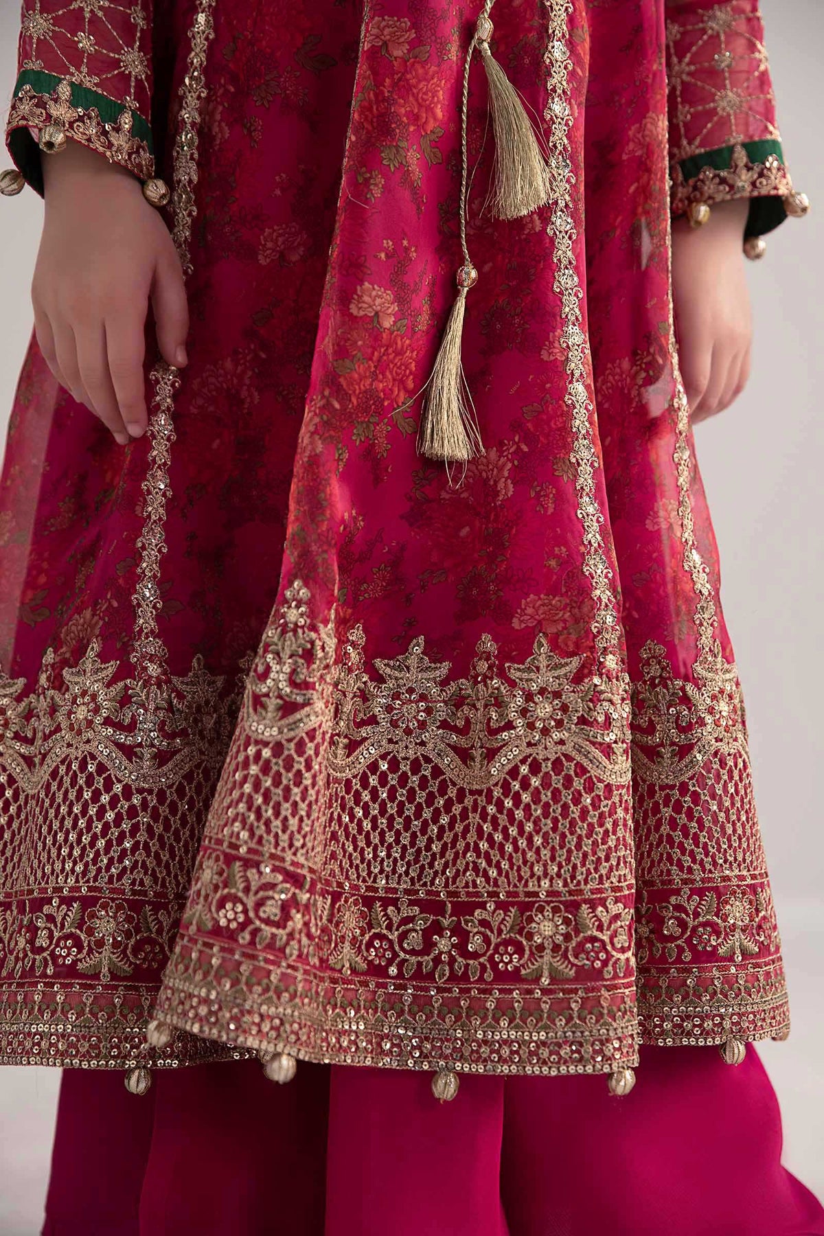 3 Piece Embroidered Poly Organza Suit - Kids Clothes - available at Maria Faisal in UK and USA