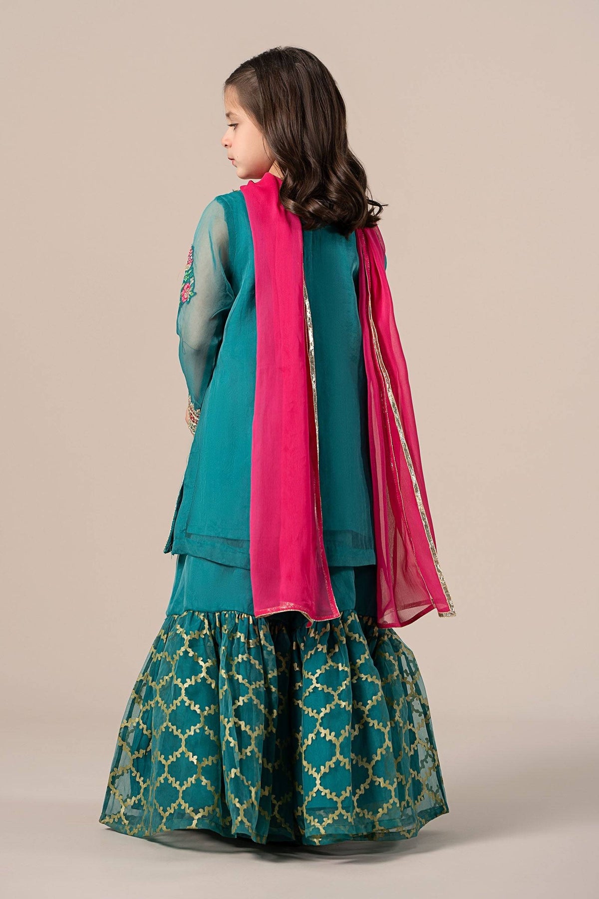 Maria B | 3 Piece Embroidered Organza Suit | MKS-EF25-16 by Maria Faisal - Registered Vendor of : Maria B - type : Kids Clothes - 100% original wedding dresses