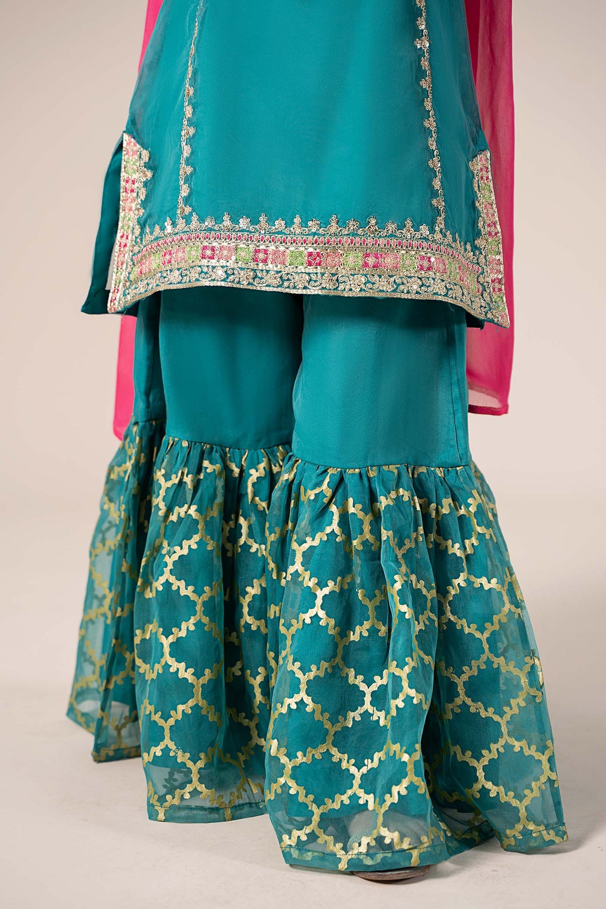 Maria B | 3 Piece Embroidered Organza Suit | MKS-EF25-16 by Maria Faisal - Registered Vendor of : Maria B - type : Kids Clothes - 100% original wedding dresses