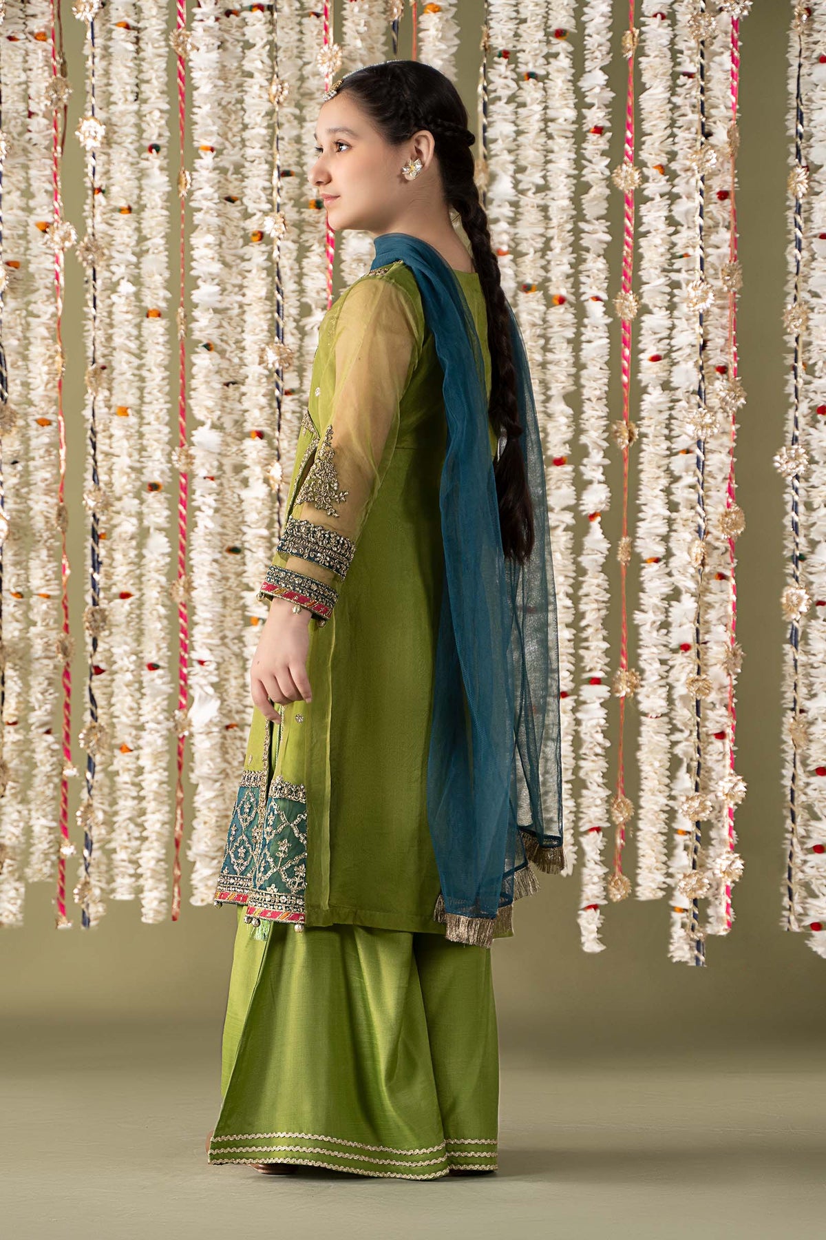 Maria B | 3 Piece Embroidered Organza Suit | MKS-EF25-21 by Maria Faisal - Registered Vendor of : Maria B - type : Kids Clothes - 100% original wedding dresses