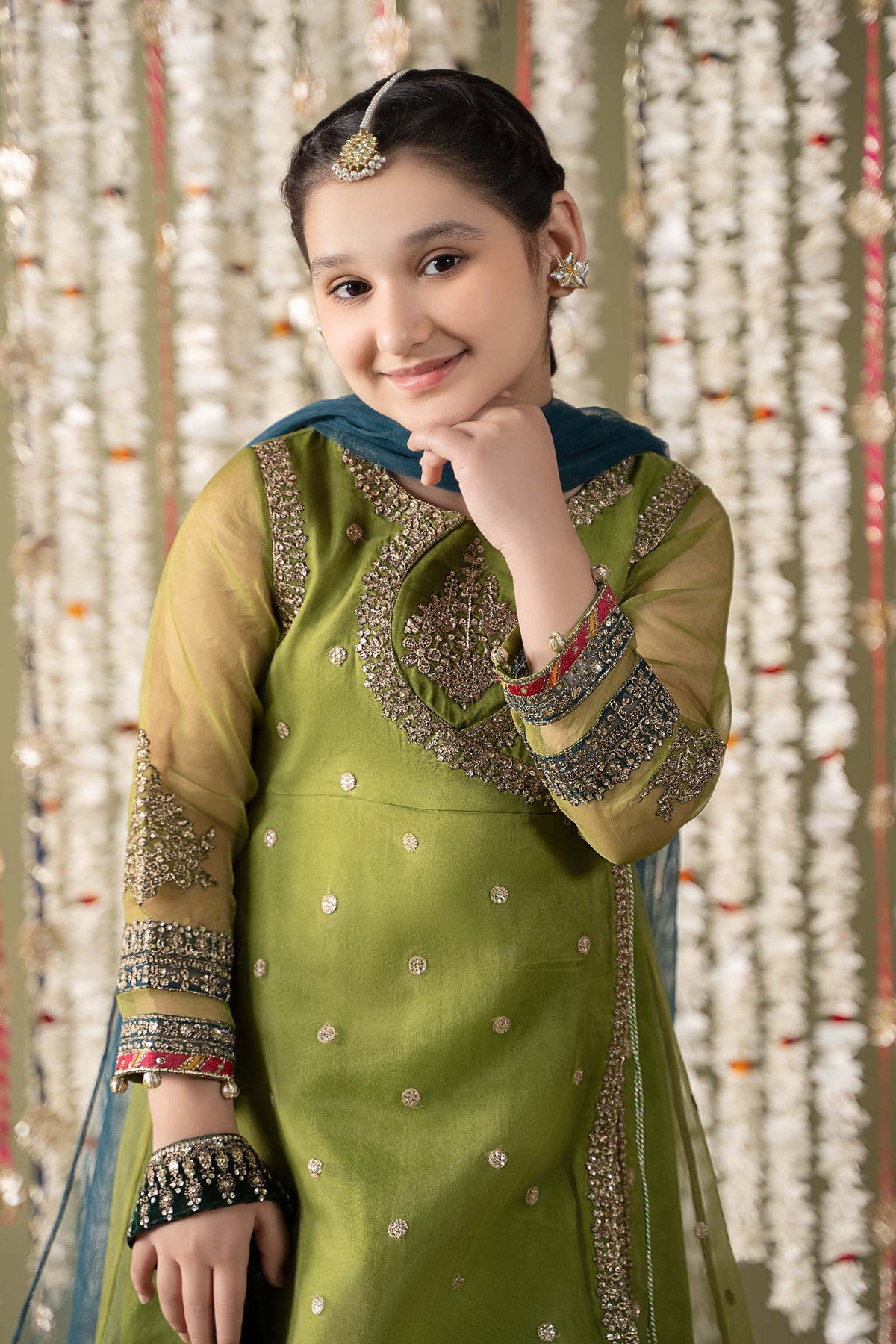 3 Piece Embroidered Organza Suit - Kids Clothes - available at Maria Faisal in UK and USA