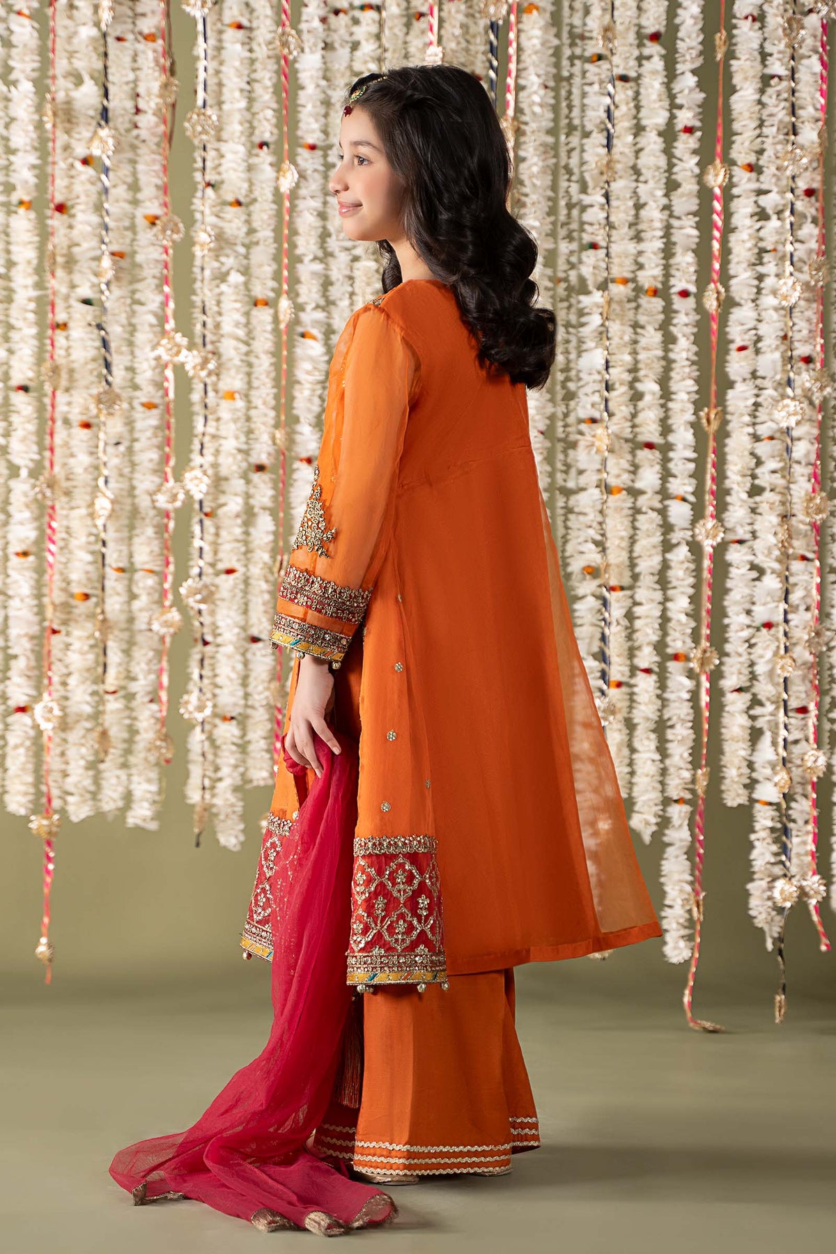 Maria B | 3 Piece Embroidered Organza Suit | MKS-EF25-21 by Maria Faisal - Registered Vendor of : Maria B - type : Kids Clothes - 100% original wedding dresses