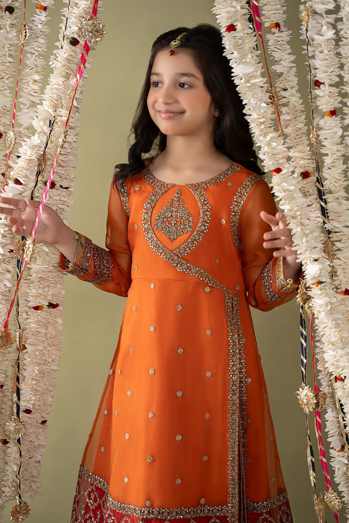 Maria B | 3 Piece Embroidered Organza Suit | MKS-EF25-21 by Maria Faisal - Registered Vendor of : Maria B - type : Kids Clothes - 100% original wedding dresses