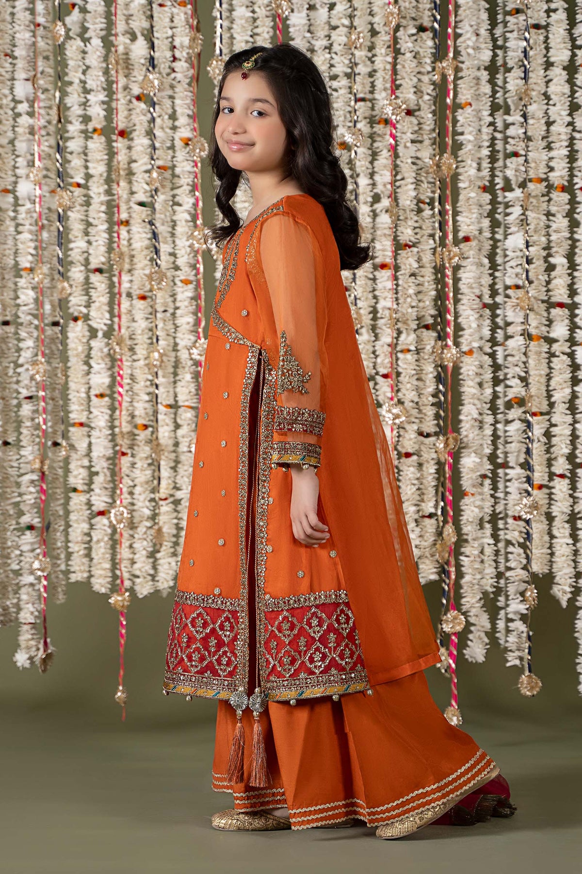 Maria B | 3 Piece Embroidered Organza Suit | MKS-EF25-21 by Maria Faisal - Registered Vendor of : Maria B - type : Kids Clothes - 100% original wedding dresses