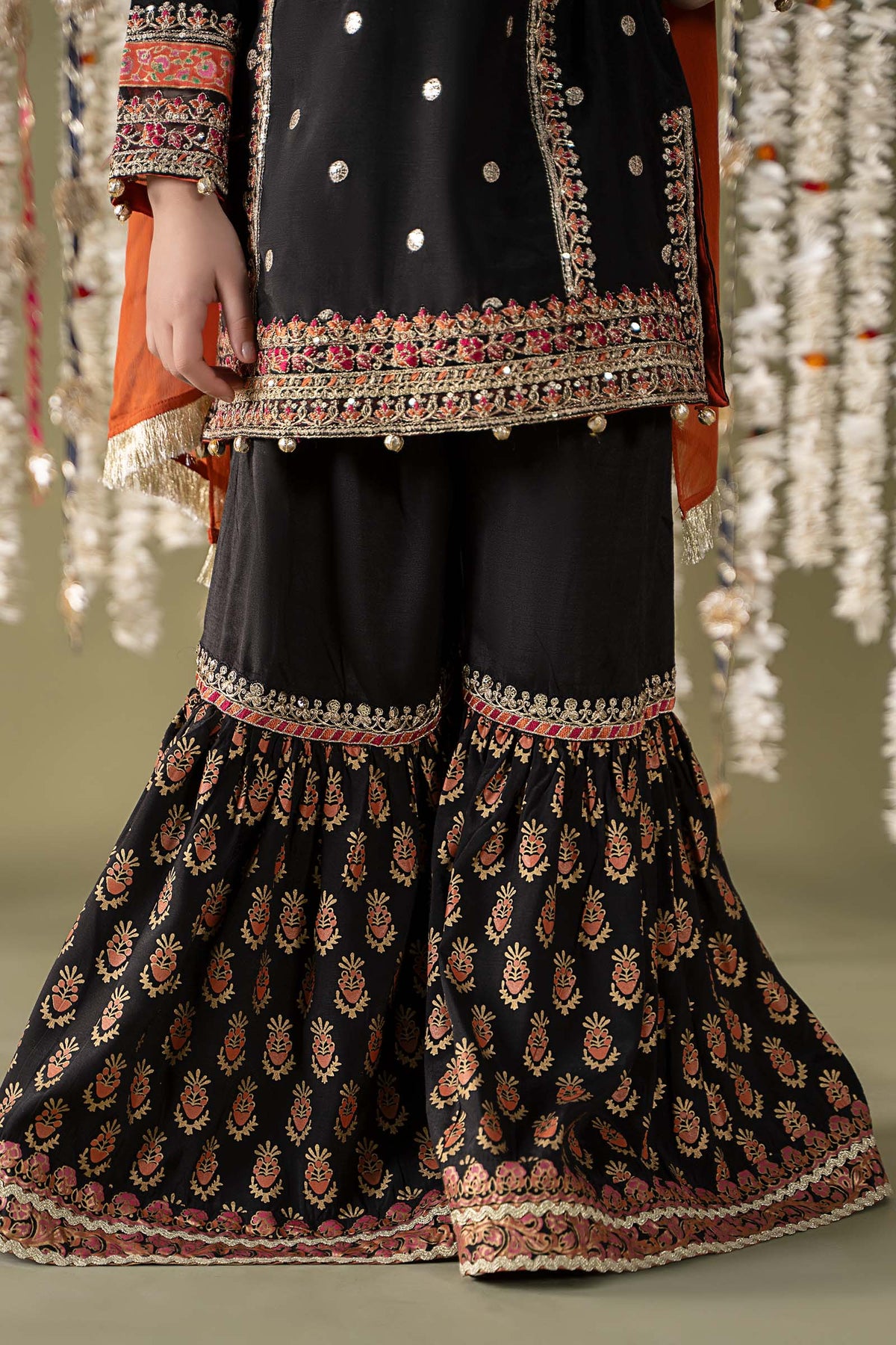 Maria B | 3 Piece Embroidered Raw Silk Suit | MKS-EF25-25 by Maria Faisal - Registered Vendor of : Maria B - type : Kids Clothes - 100% original wedding dresses