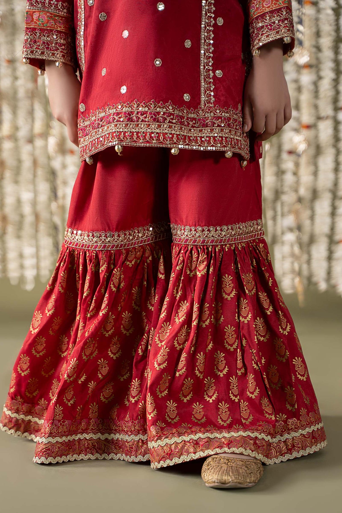 Maria B | 3 Piece Embroidered Raw Silk Suit | MKS-EF25-25 by Maria Faisal - Registered Vendor of : Maria B - type : Kids Clothes - 100% original wedding dresses