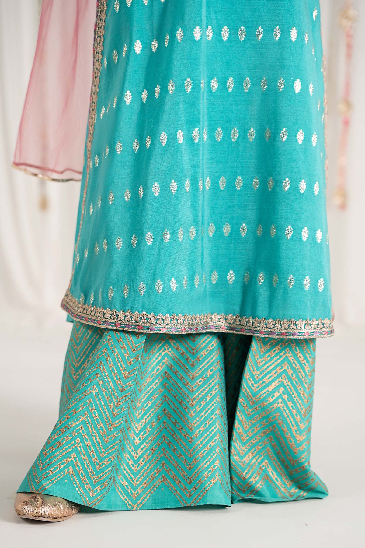 3 Piece Embroidered Raw Silk Suit - Kids Clothes - available at Maria Faisal in UK and USA
