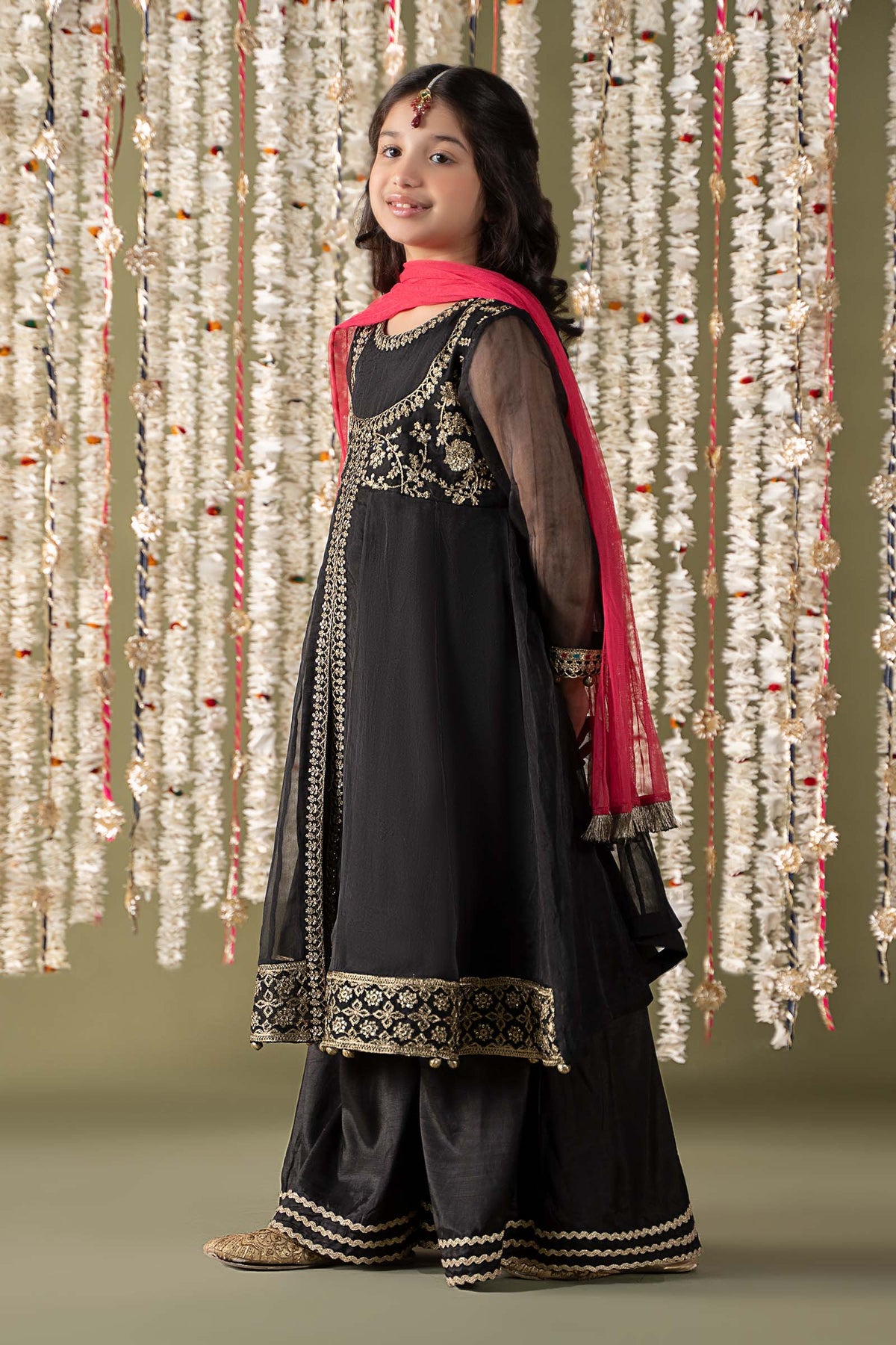 Maria B | 3 Piece Embroidered Organza Suit | MKS-EF25-32 by Maria Faisal - Registered Vendor of : Maria B - type : Kids Clothes - 100% original wedding dresses