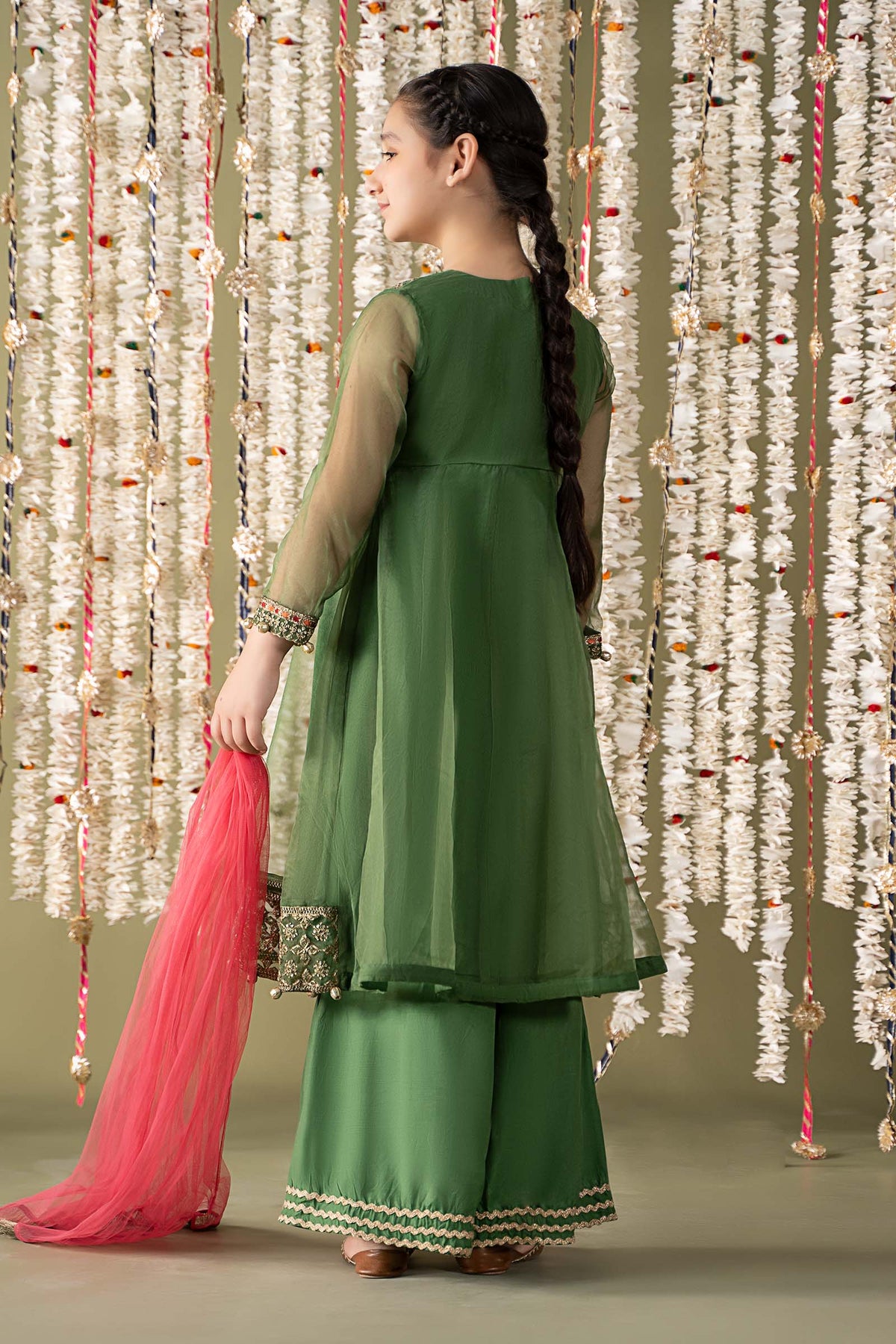 3 Piece Embroidered Organza Suit - Kids Clothes - available at Maria Faisal in UK and USA