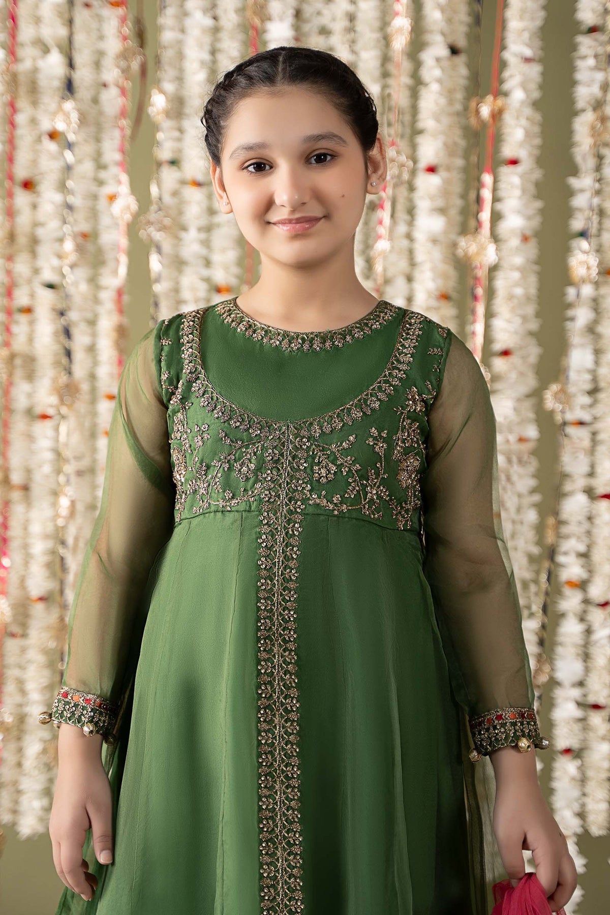 Maria B | 3 Piece Embroidered Organza Suit | MKS-EF25-32 by Maria Faisal - Registered Vendor of : Maria B - type : Kids Clothes - 100% original wedding dresses