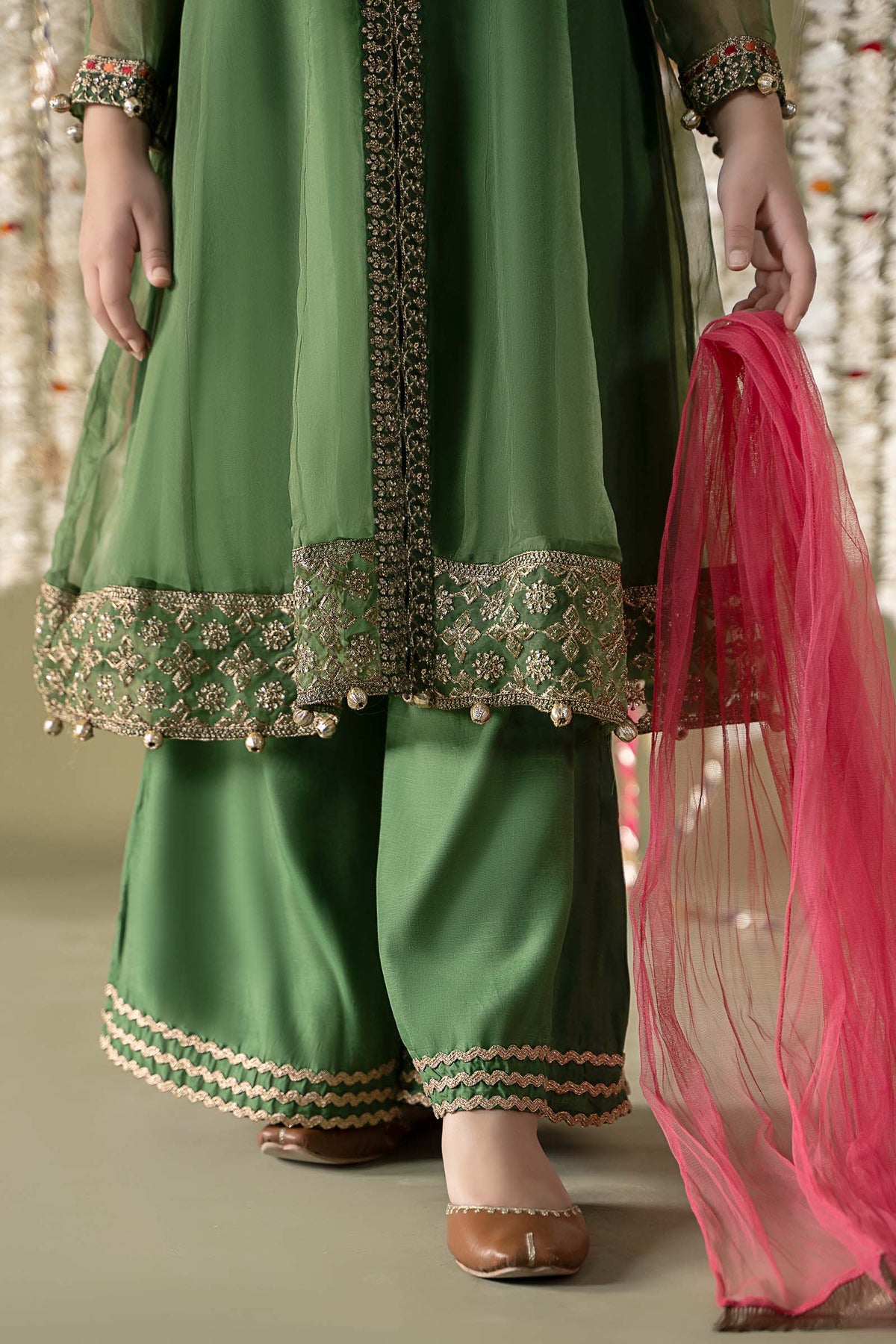 3 Piece Embroidered Organza Suit - Kids Clothes - available at Maria Faisal in UK and USA